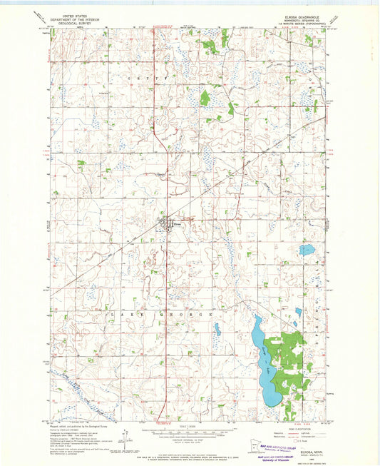 Classic USGS Elrosa Minnesota 7.5'x7.5' Topo Map Image