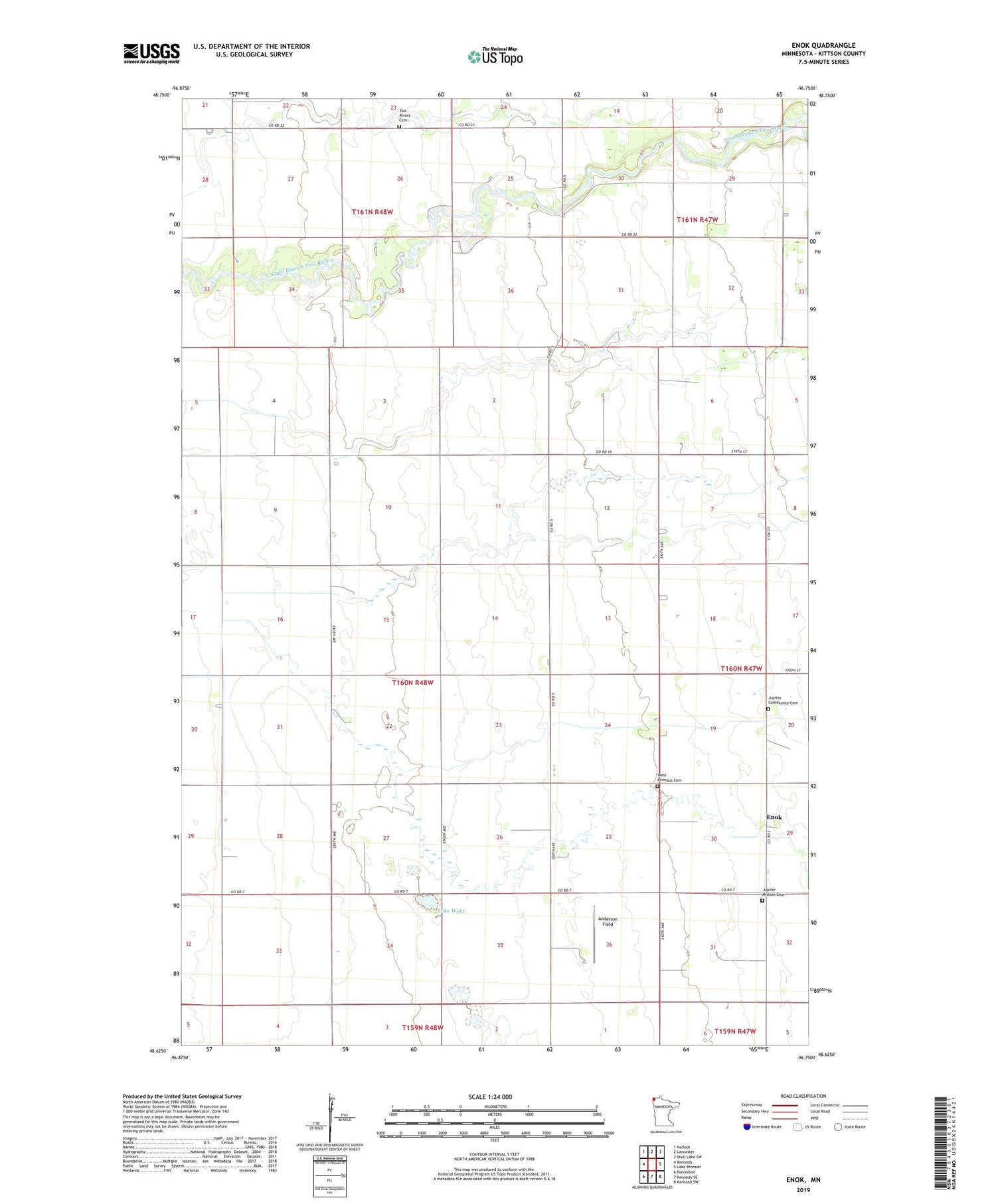 Enok Minnesota US Topo Map Image