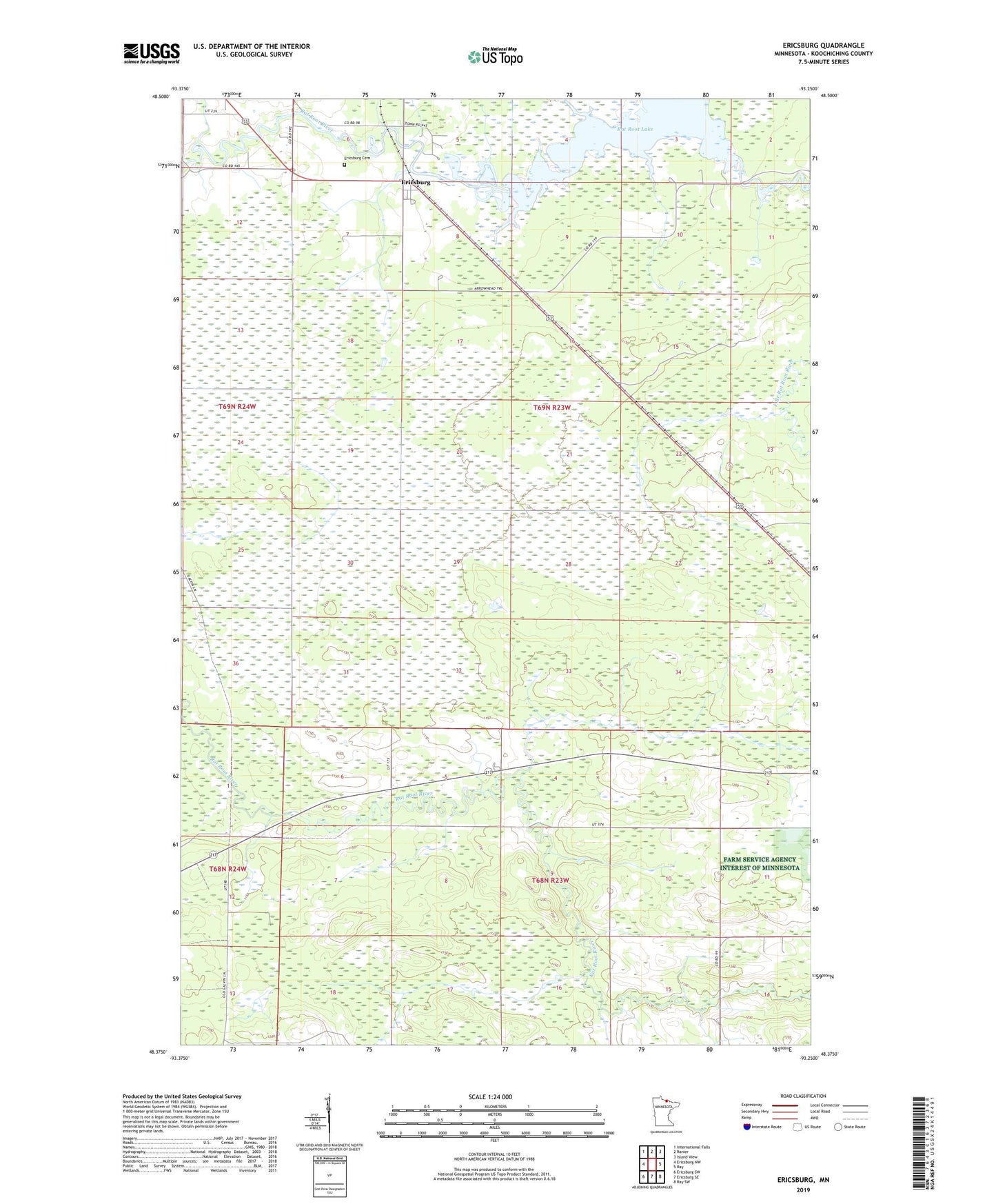 Ericsburg Minnesota US Topo Map Image