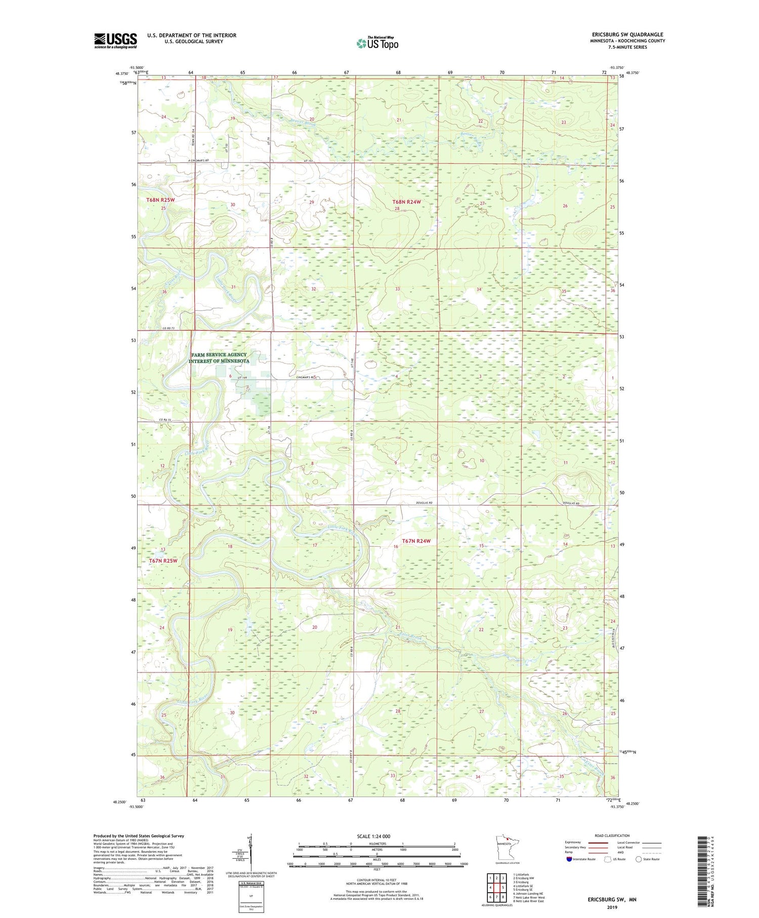 Ericsburg SW Minnesota US Topo Map Image