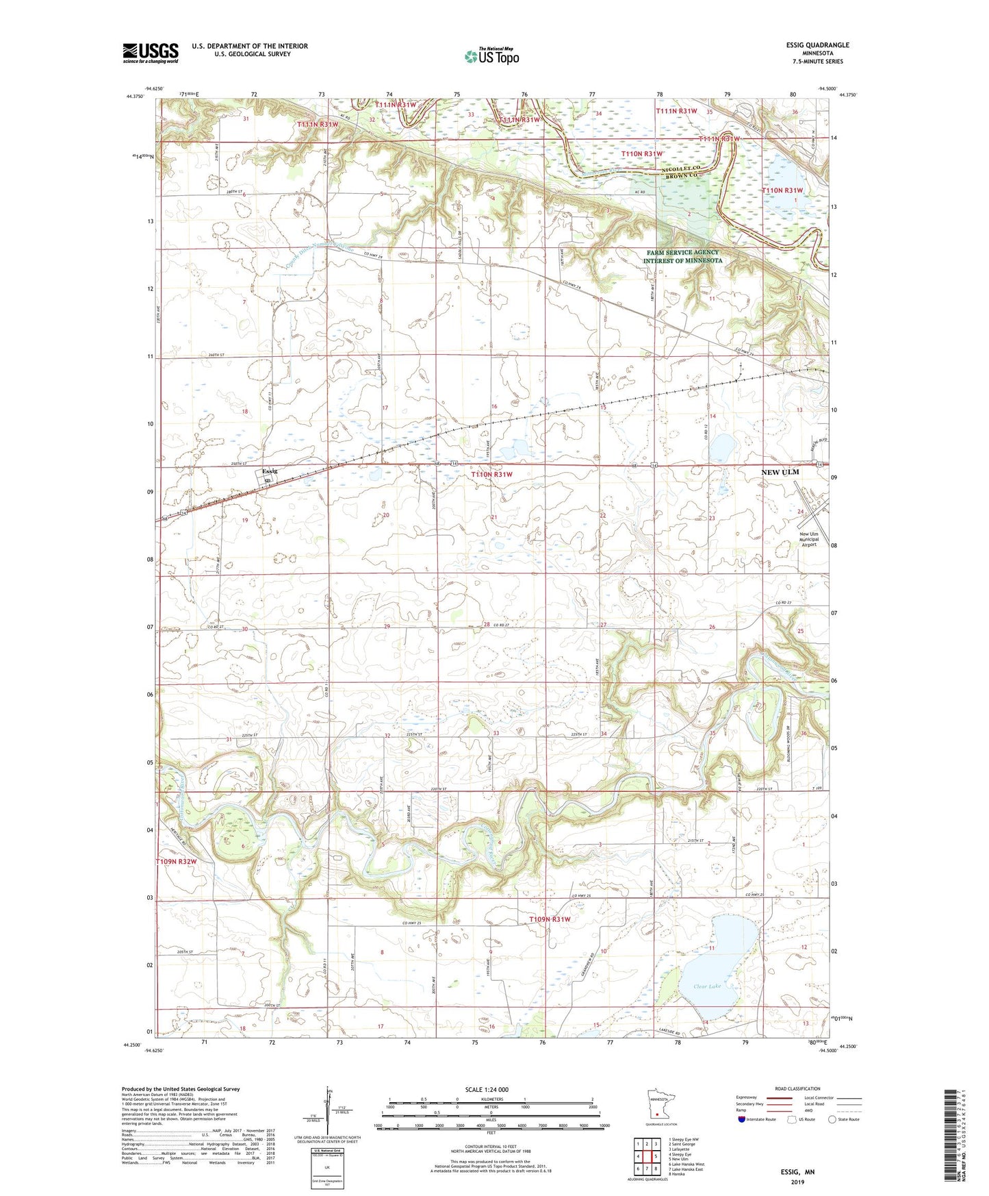 Essig Minnesota US Topo Map Image