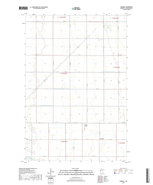 Everdell Minnesota US Topo Map Image