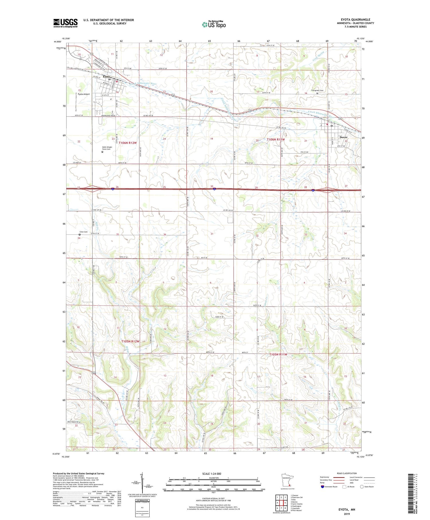 Eyota Minnesota US Topo Map Image