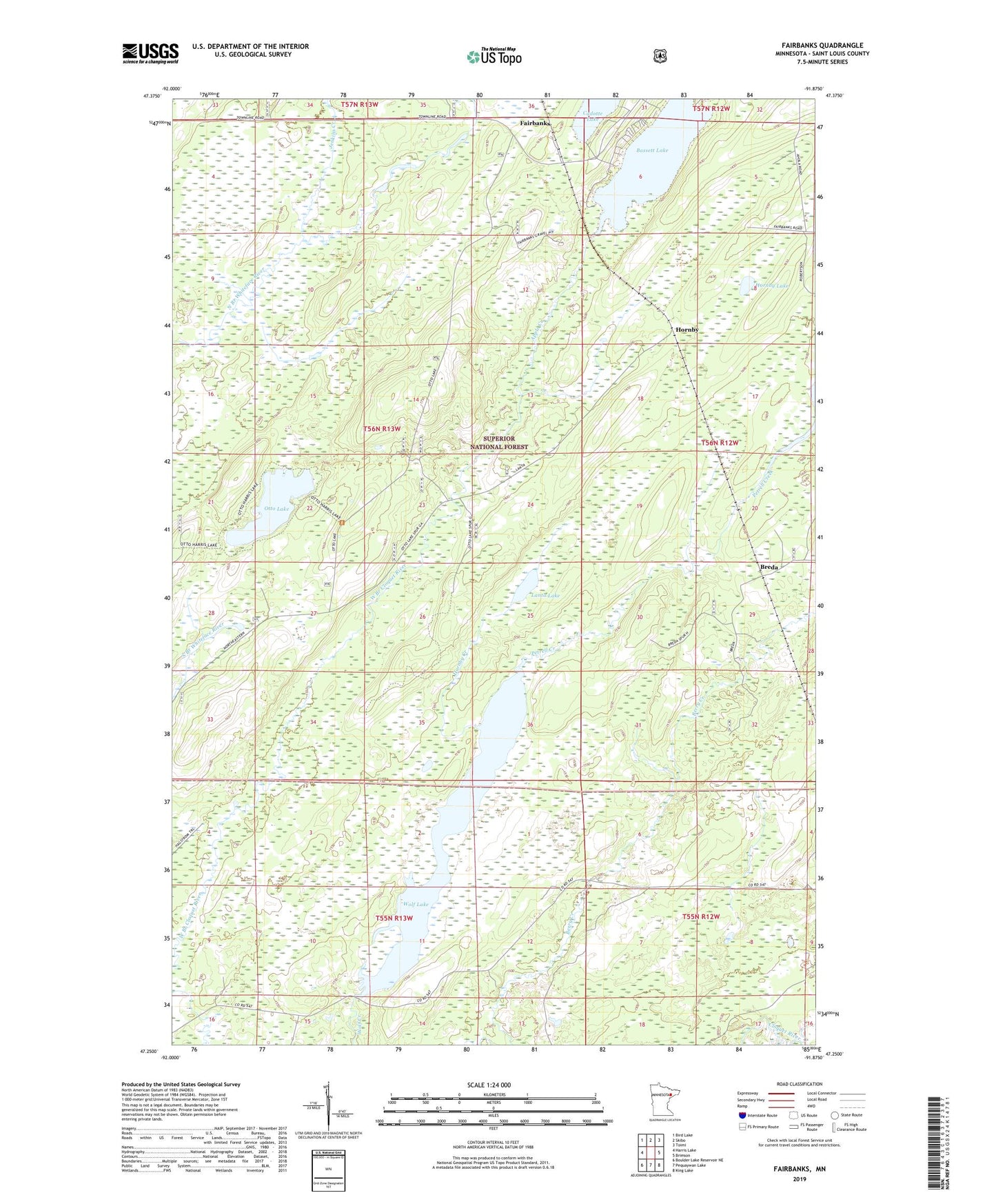 Fairbanks Minnesota US Topo Map Image