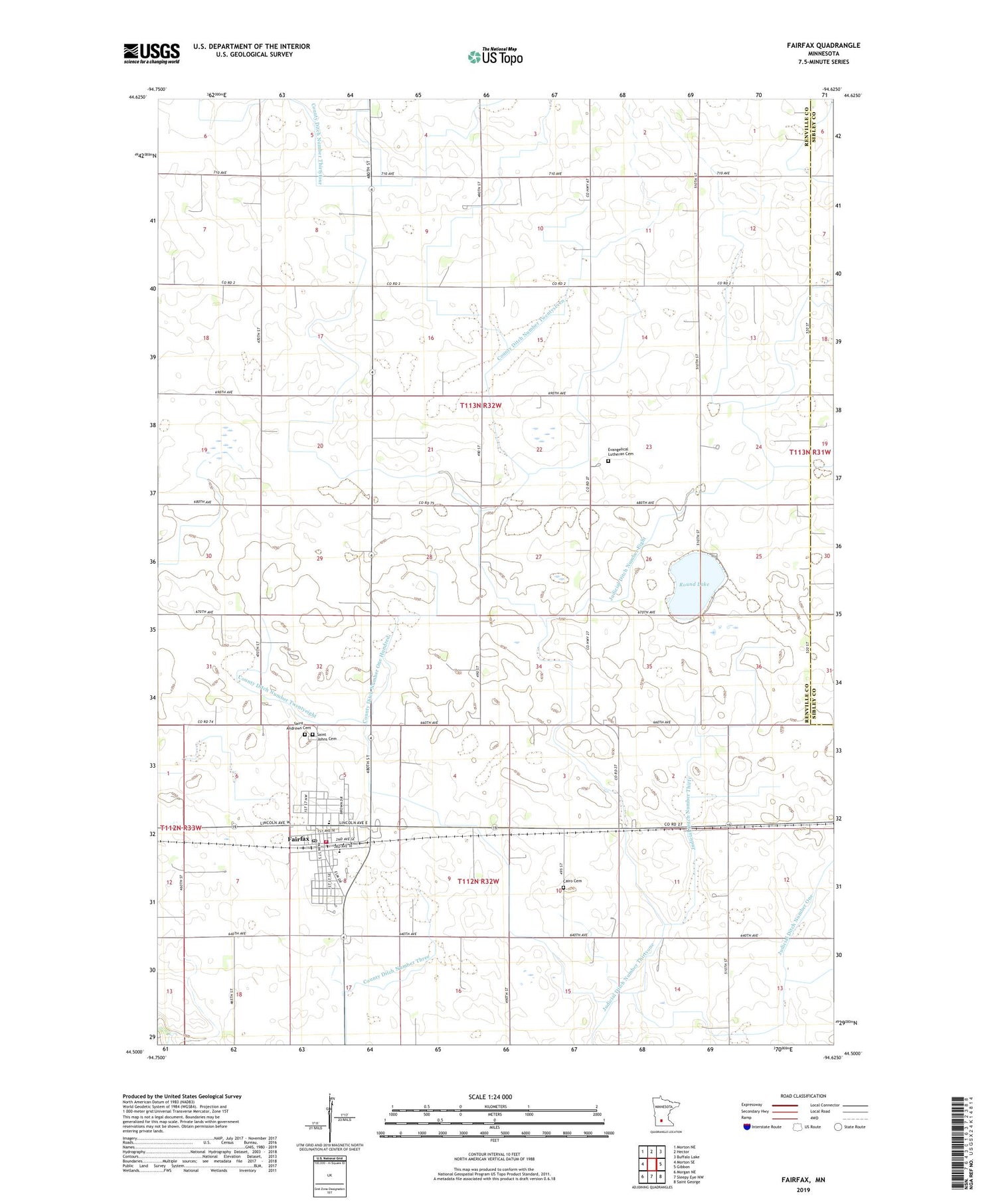 Fairfax Minnesota US Topo Map Image