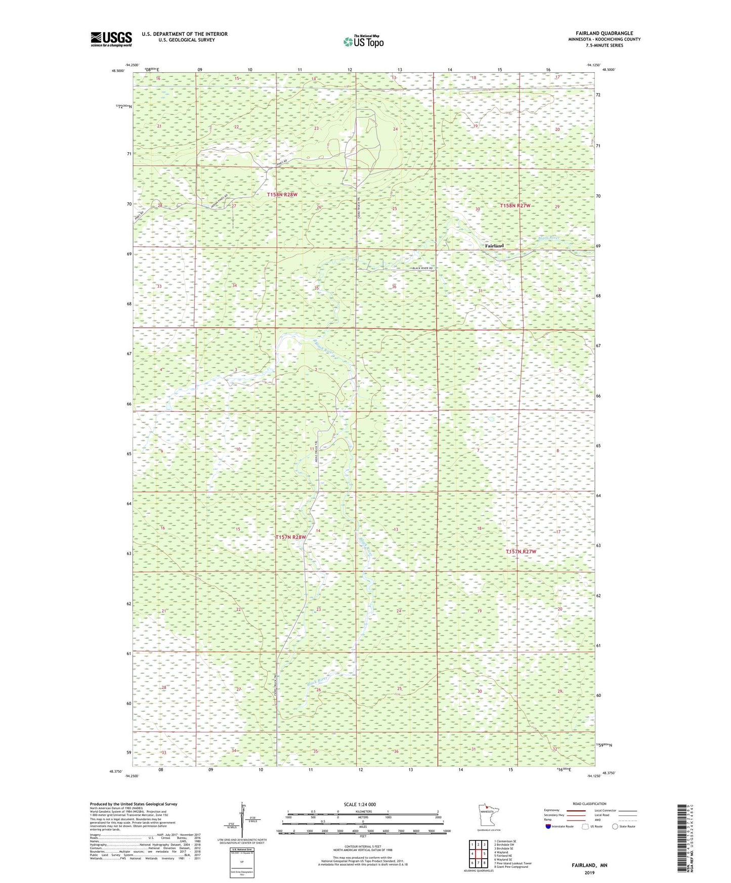 Fairland Minnesota US Topo Map Image
