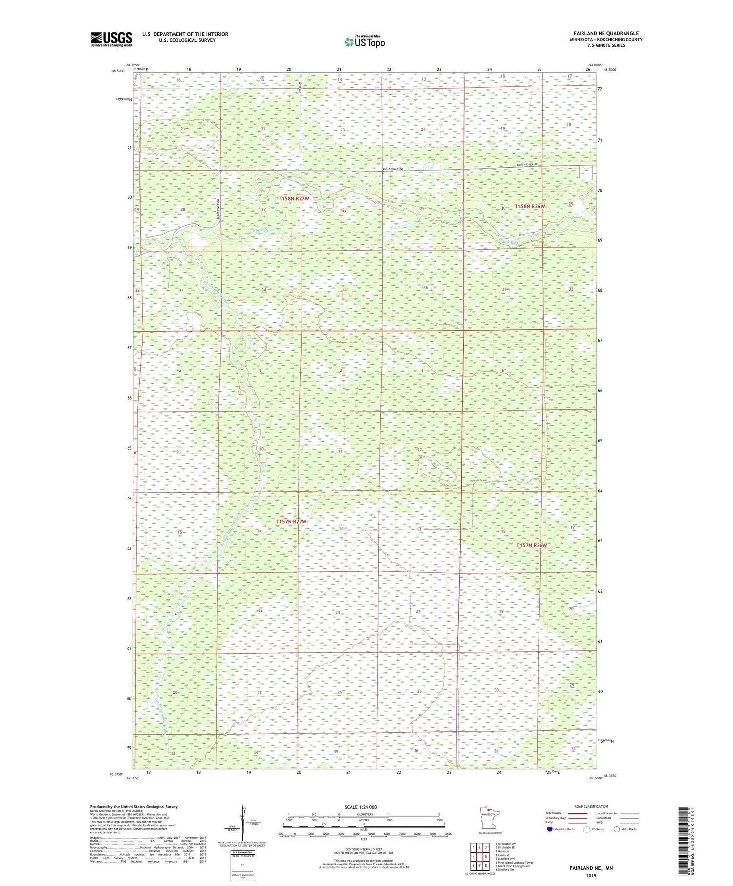 Fairland NE Minnesota US Topo Map Image
