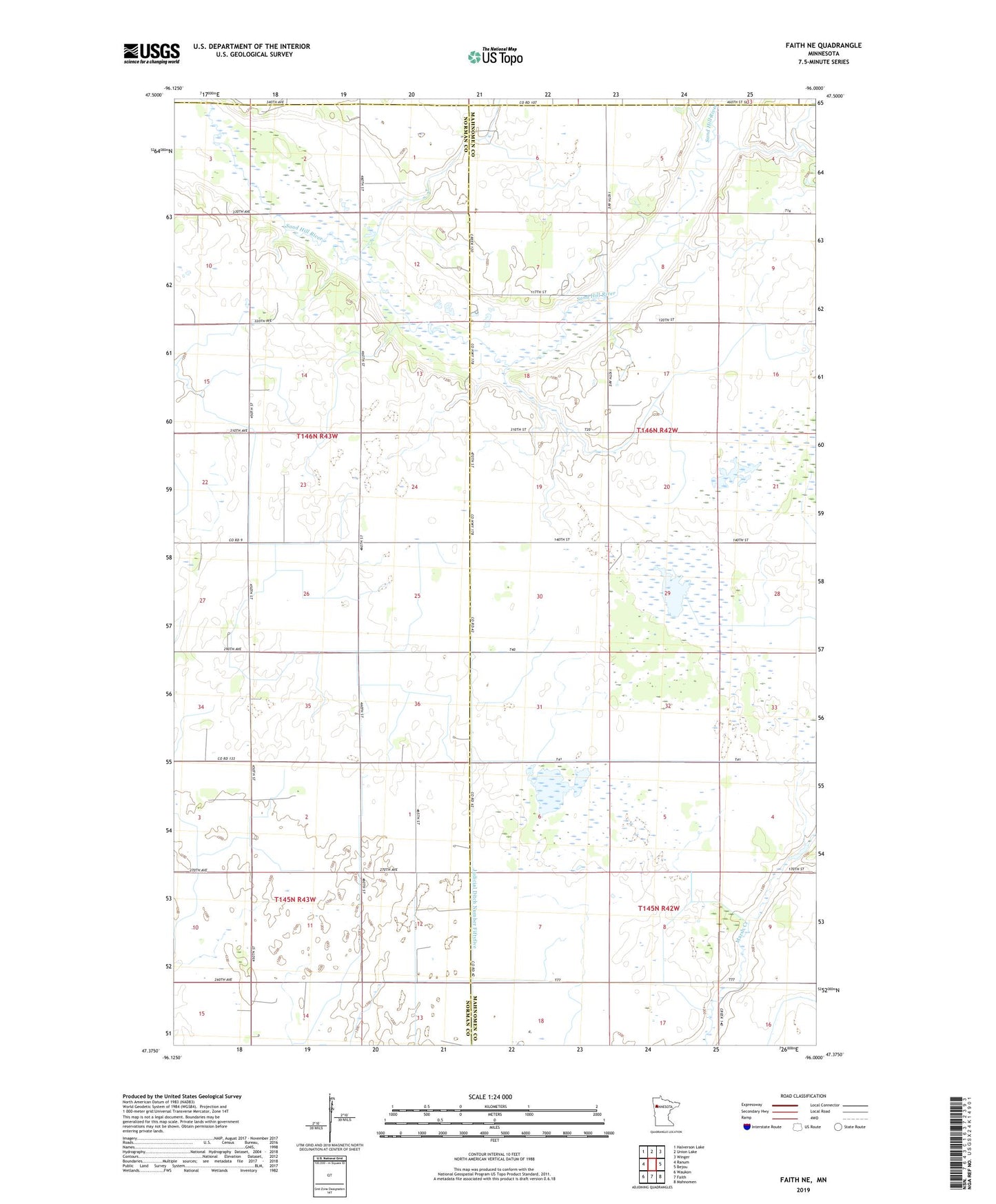 Faith NE Minnesota US Topo Map Image