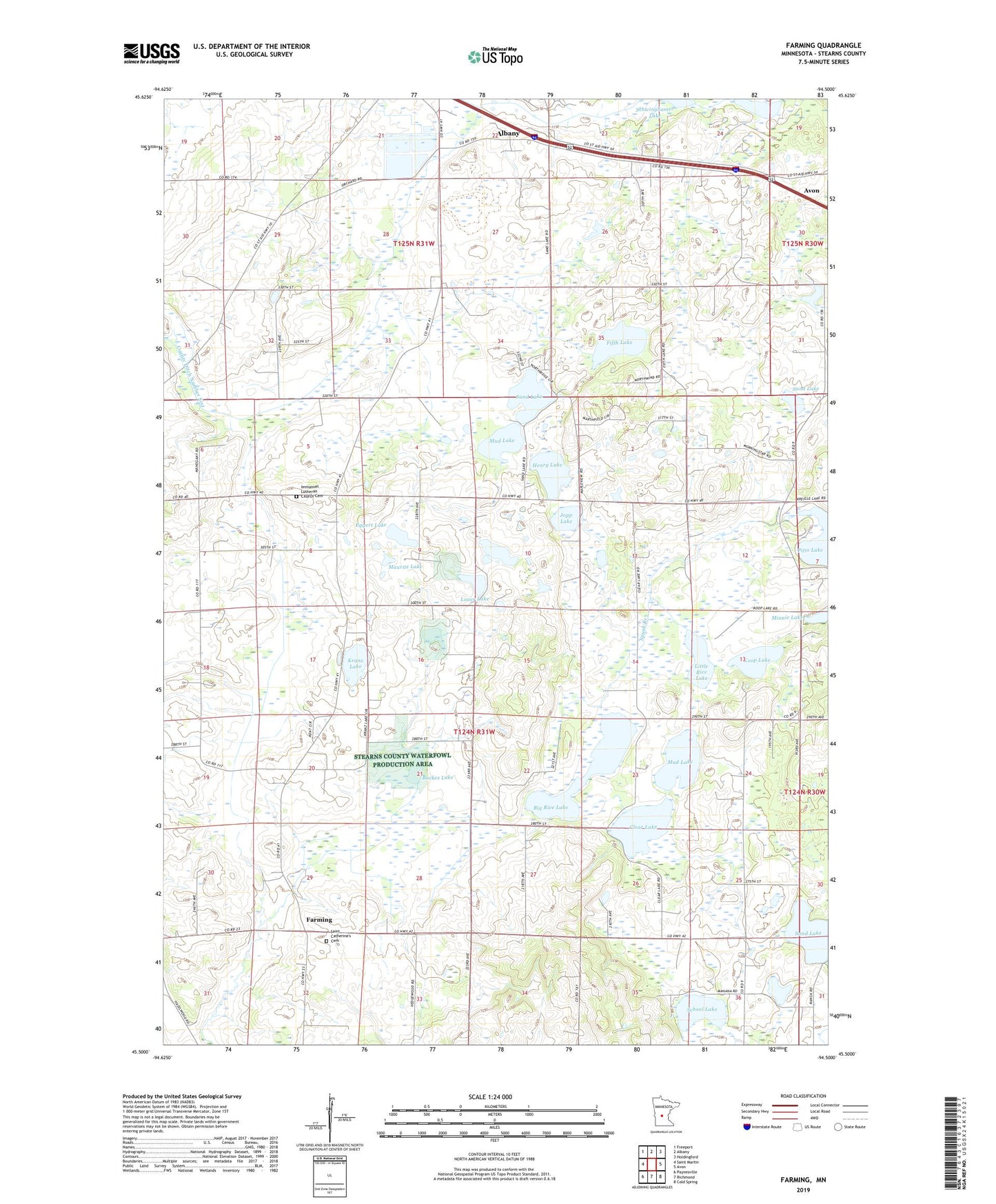 Farming Minnesota US Topo Map Image