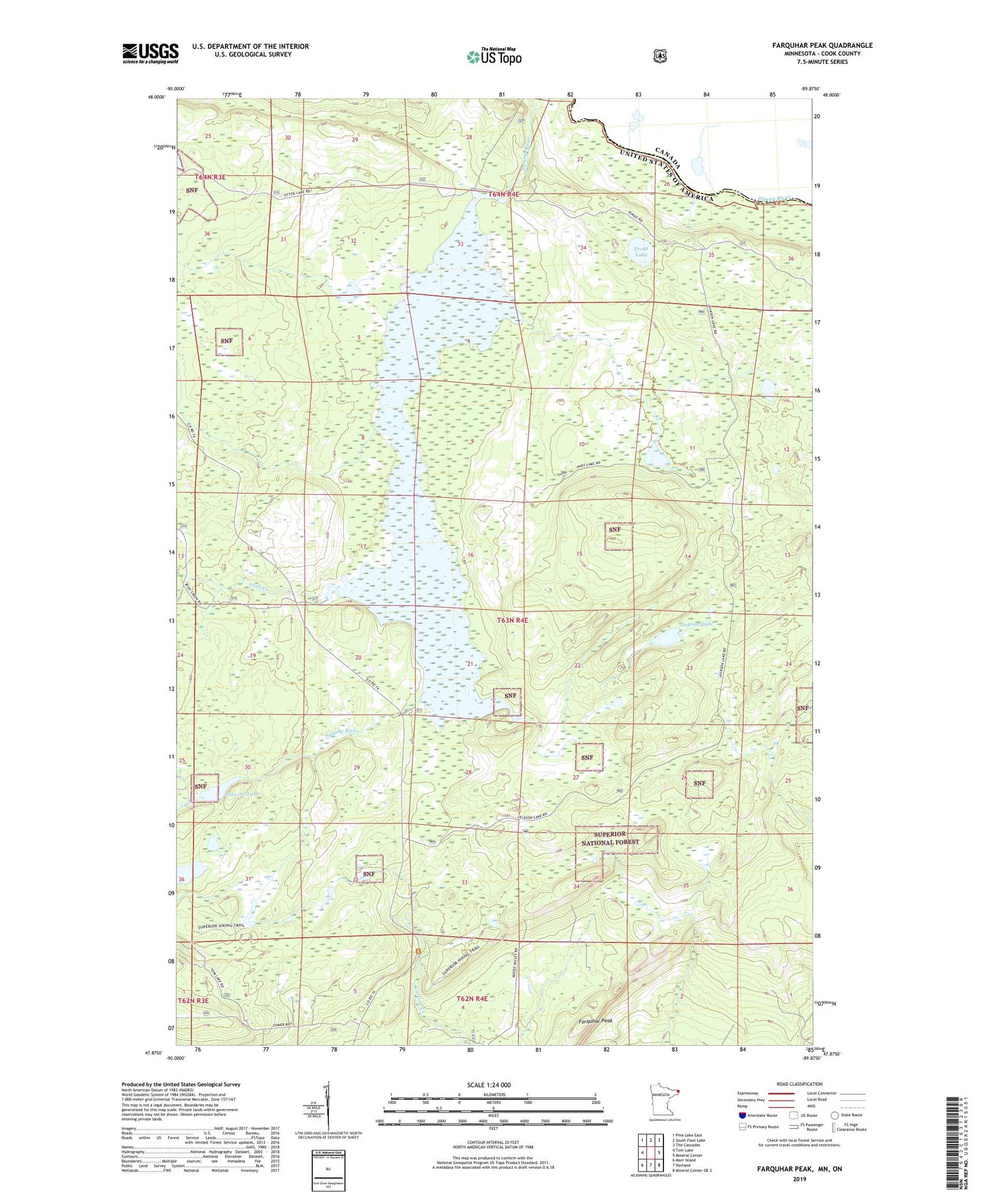 Farquhar Peak Minnesota US Topo Map Image