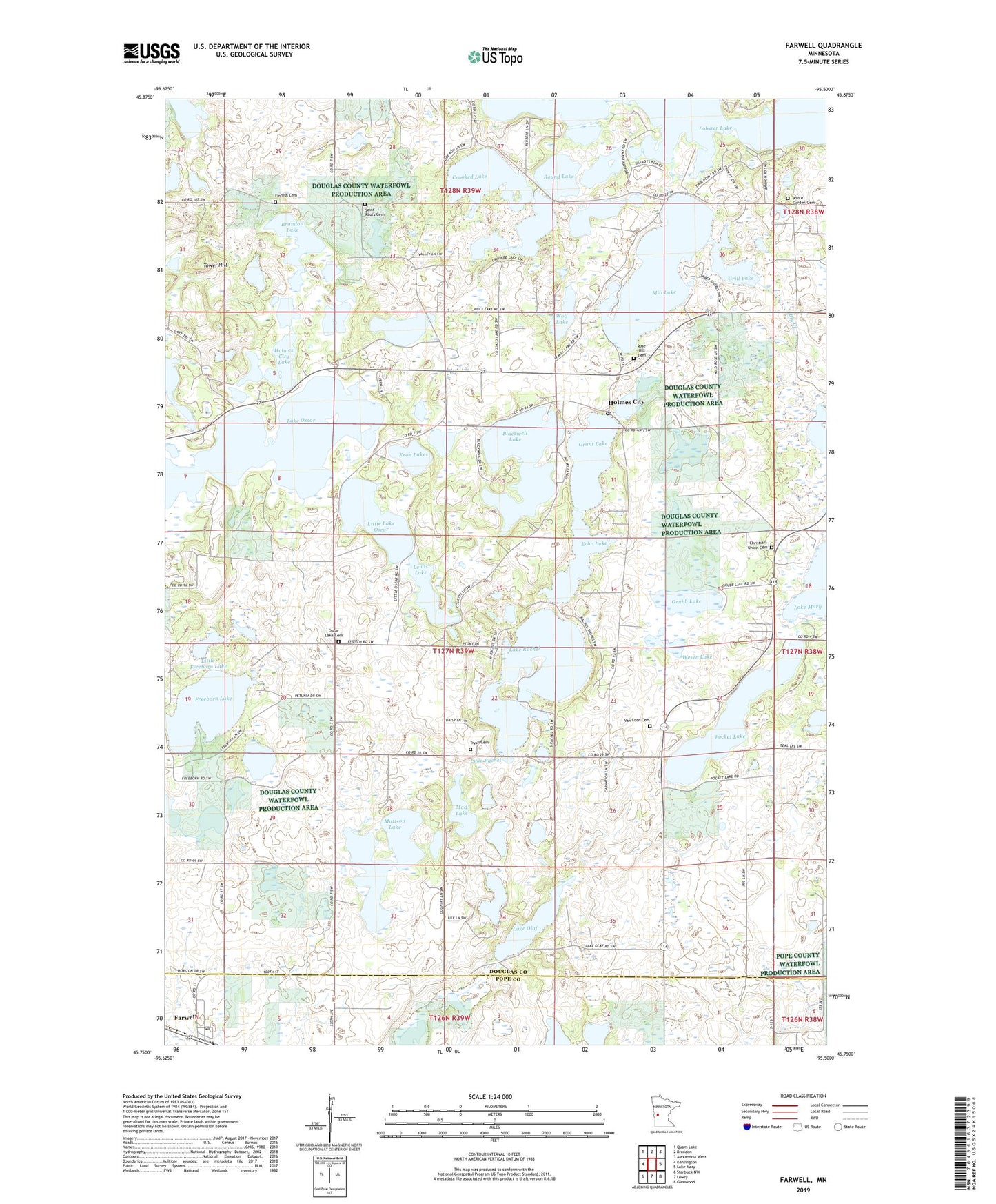 Farwell Minnesota US Topo Map Image