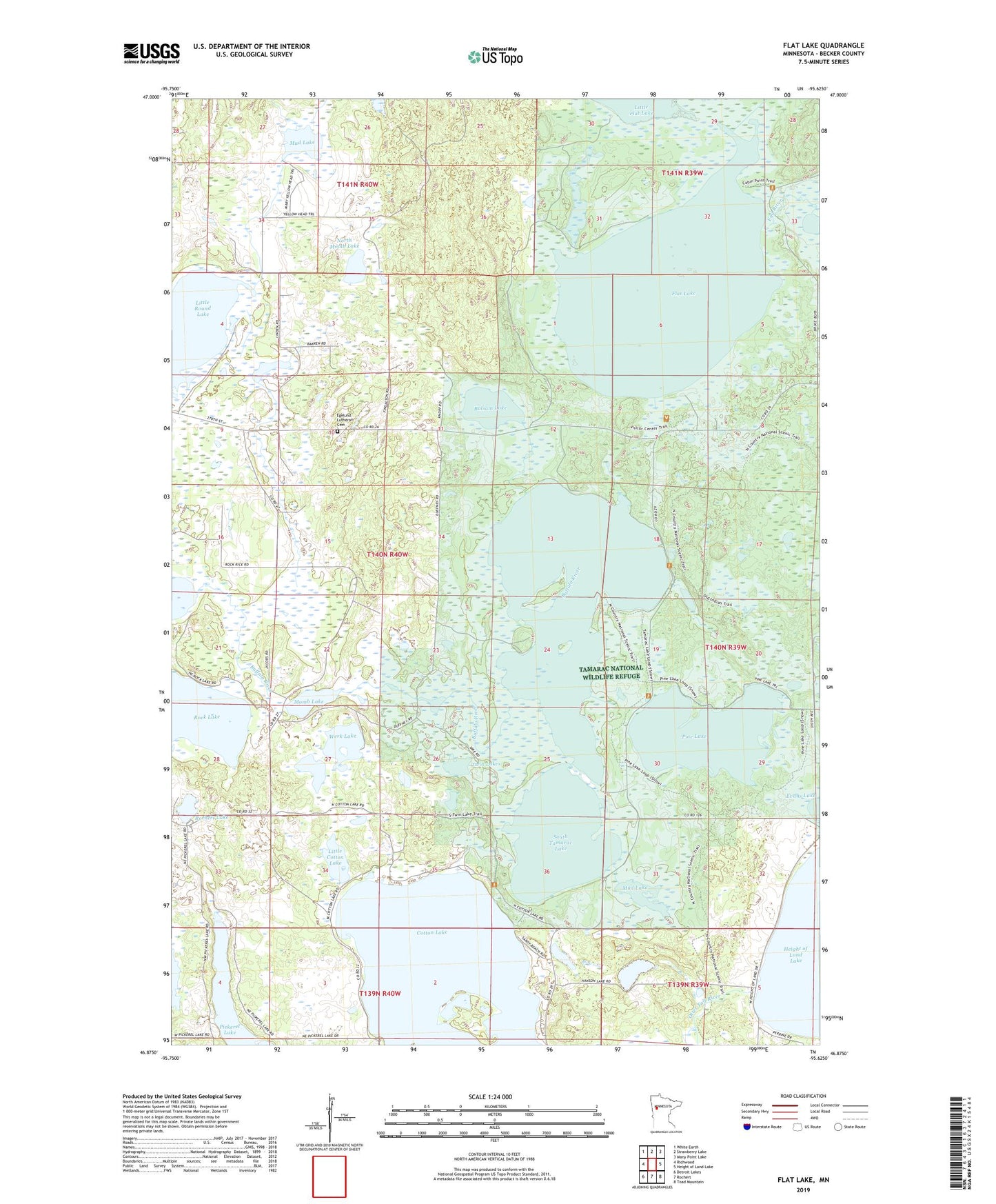 Flat Lake Minnesota US Topo Map Image