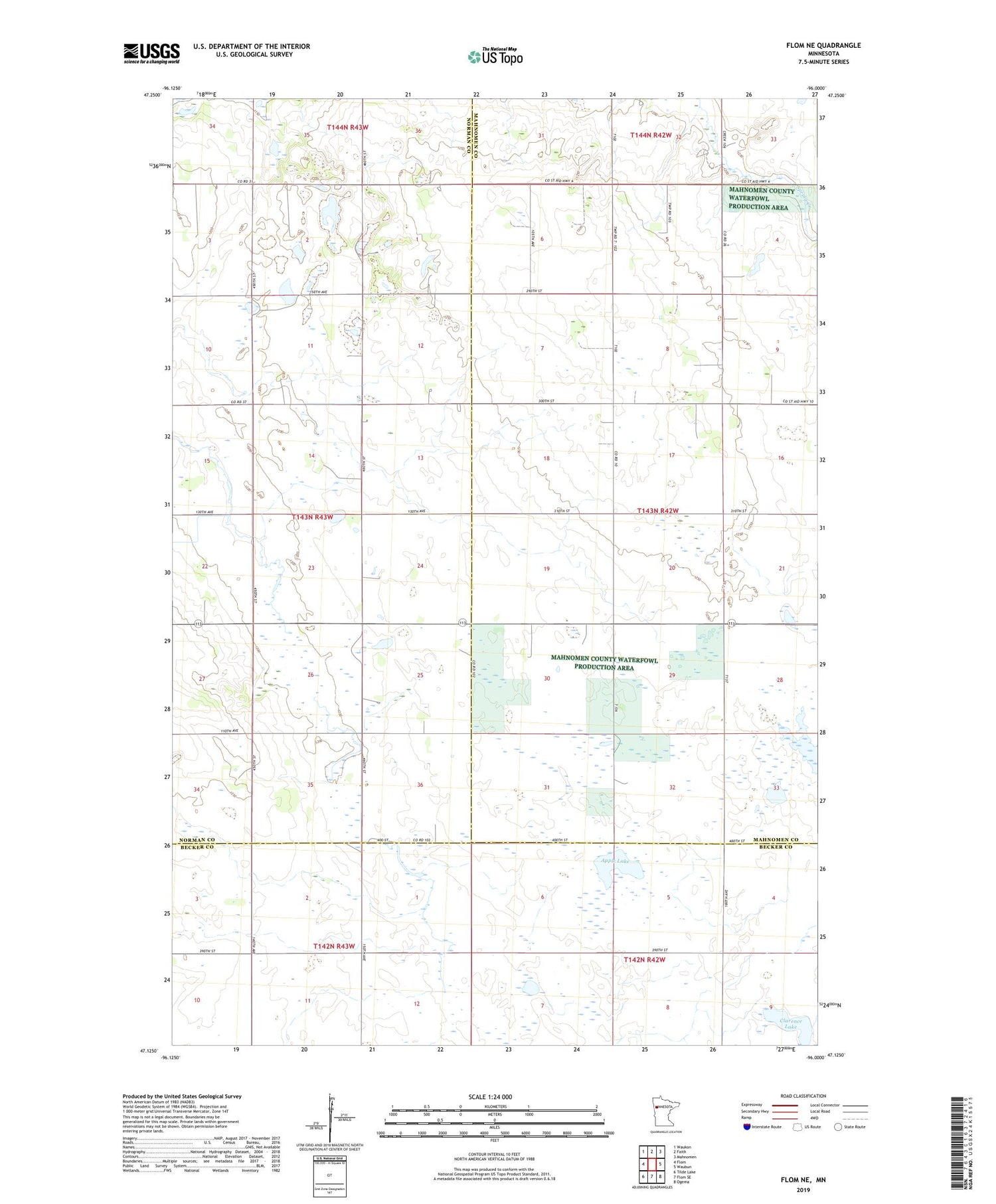 Flom NE Minnesota US Topo Map Image