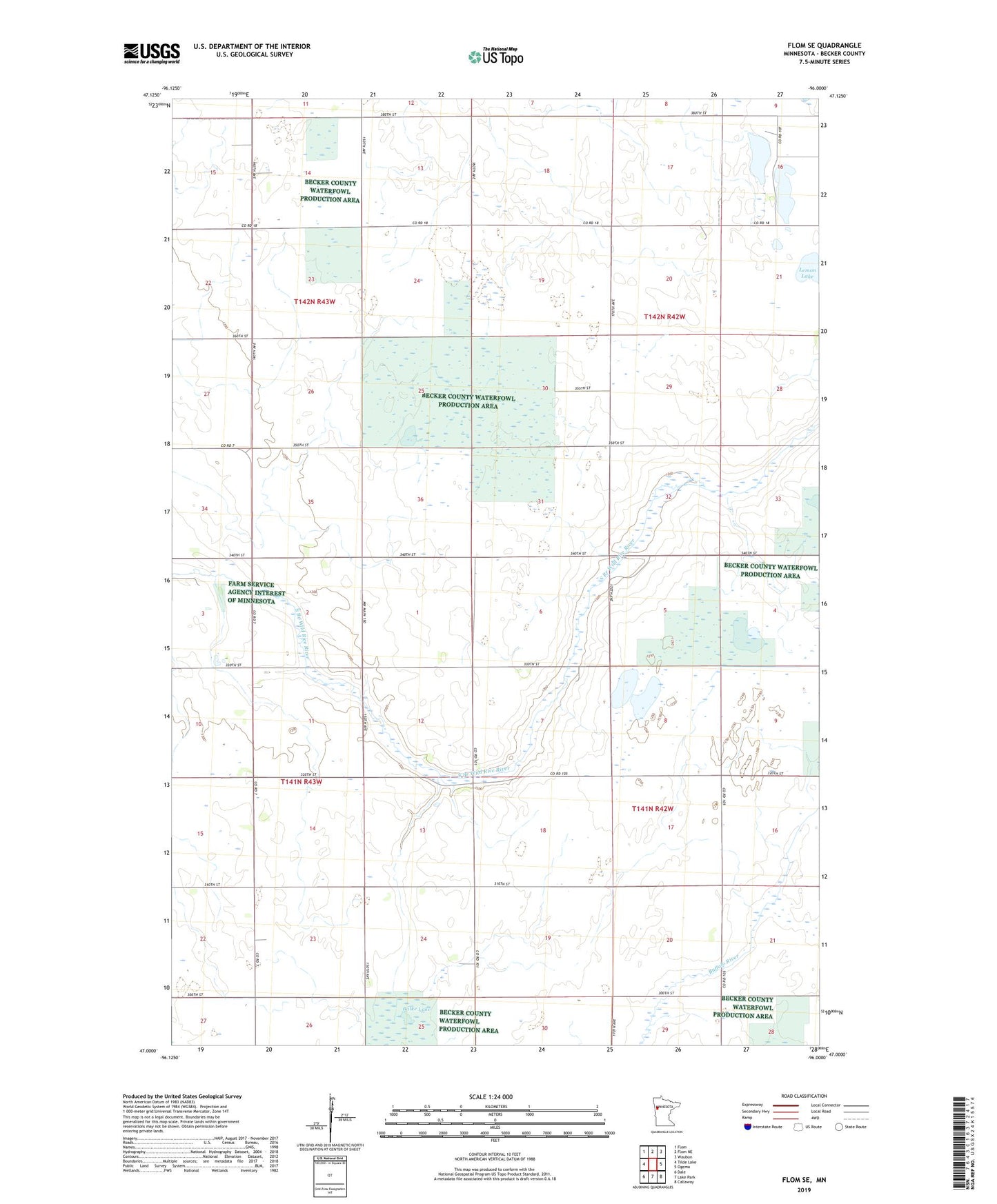 Flom SE Minnesota US Topo Map Image