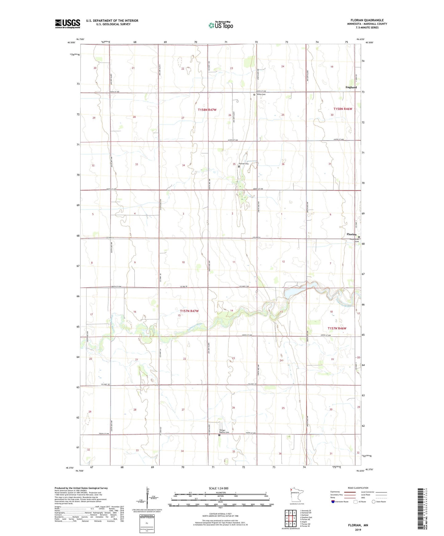 Florian Minnesota US Topo Map Image