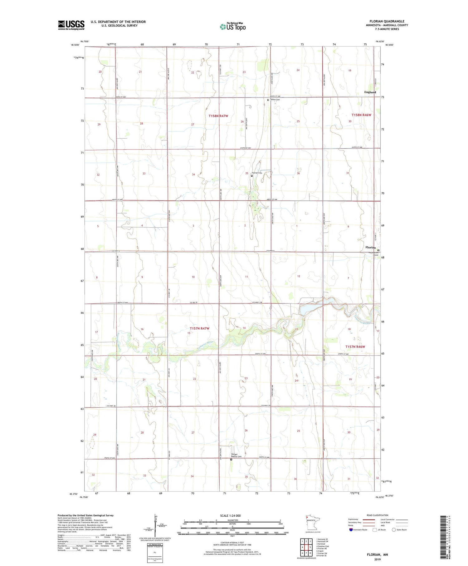 Florian Minnesota US Topo Map Image