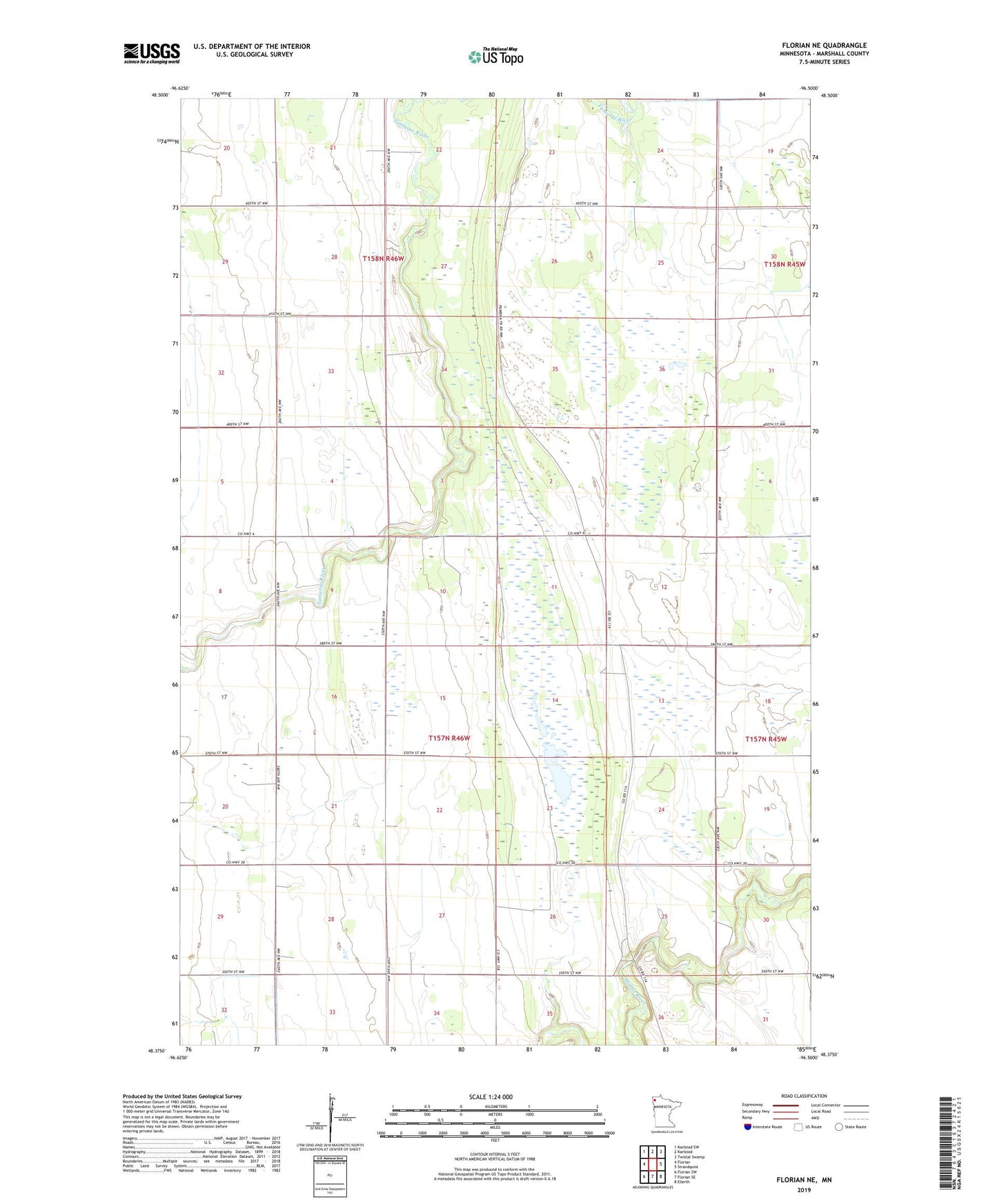 Florian NE Minnesota US Topo Map Image