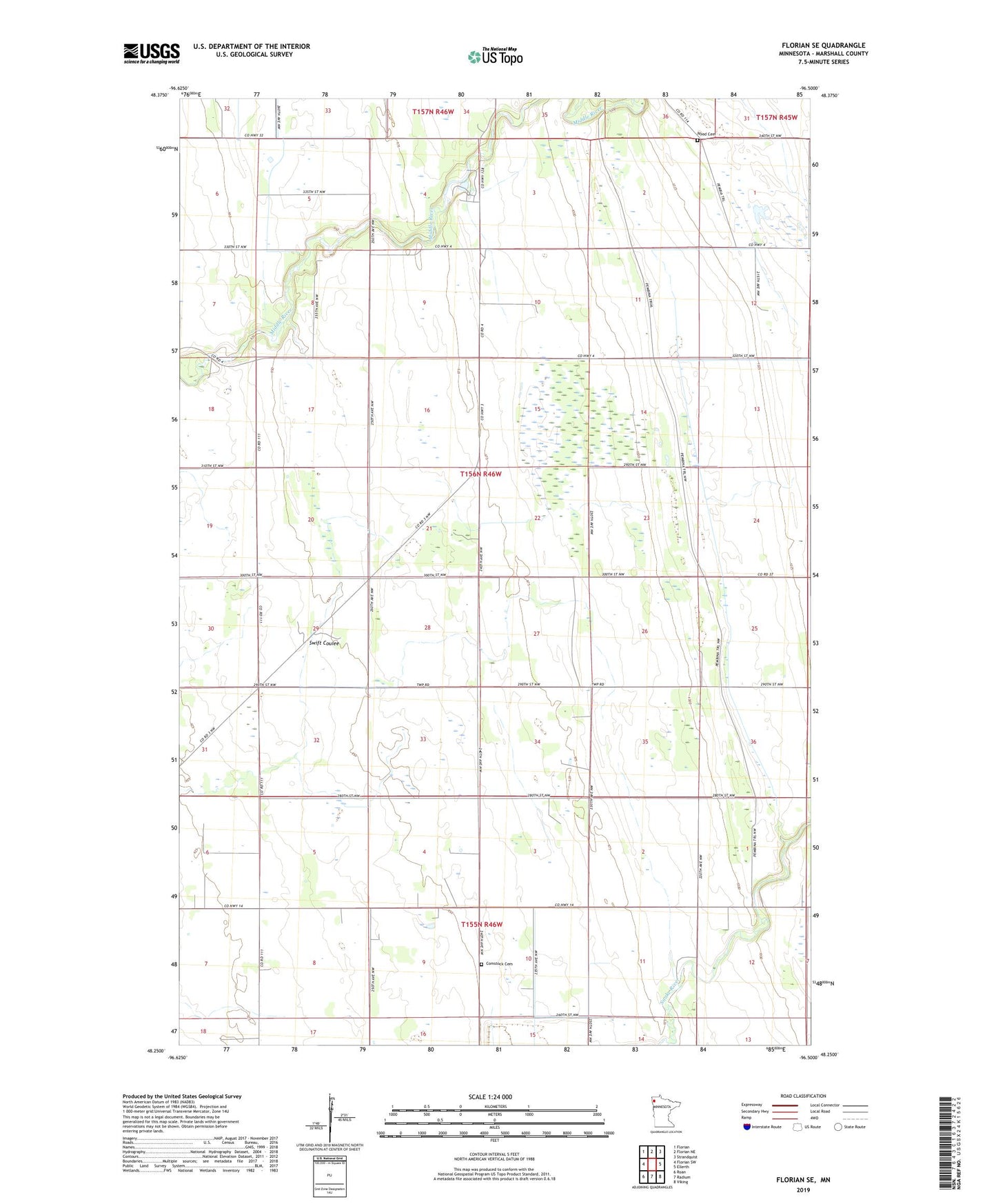 Florian SE Minnesota US Topo Map Image