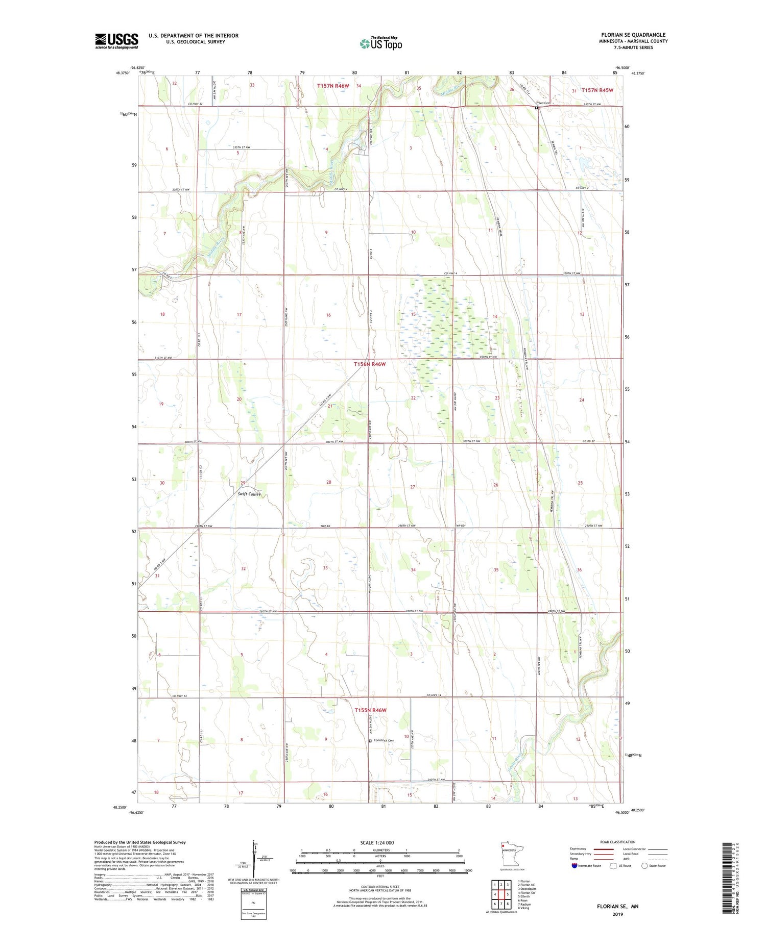 Florian SE Minnesota US Topo Map Image