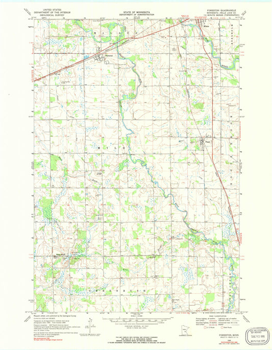 Classic USGS Foreston Minnesota 7.5'x7.5' Topo Map Image