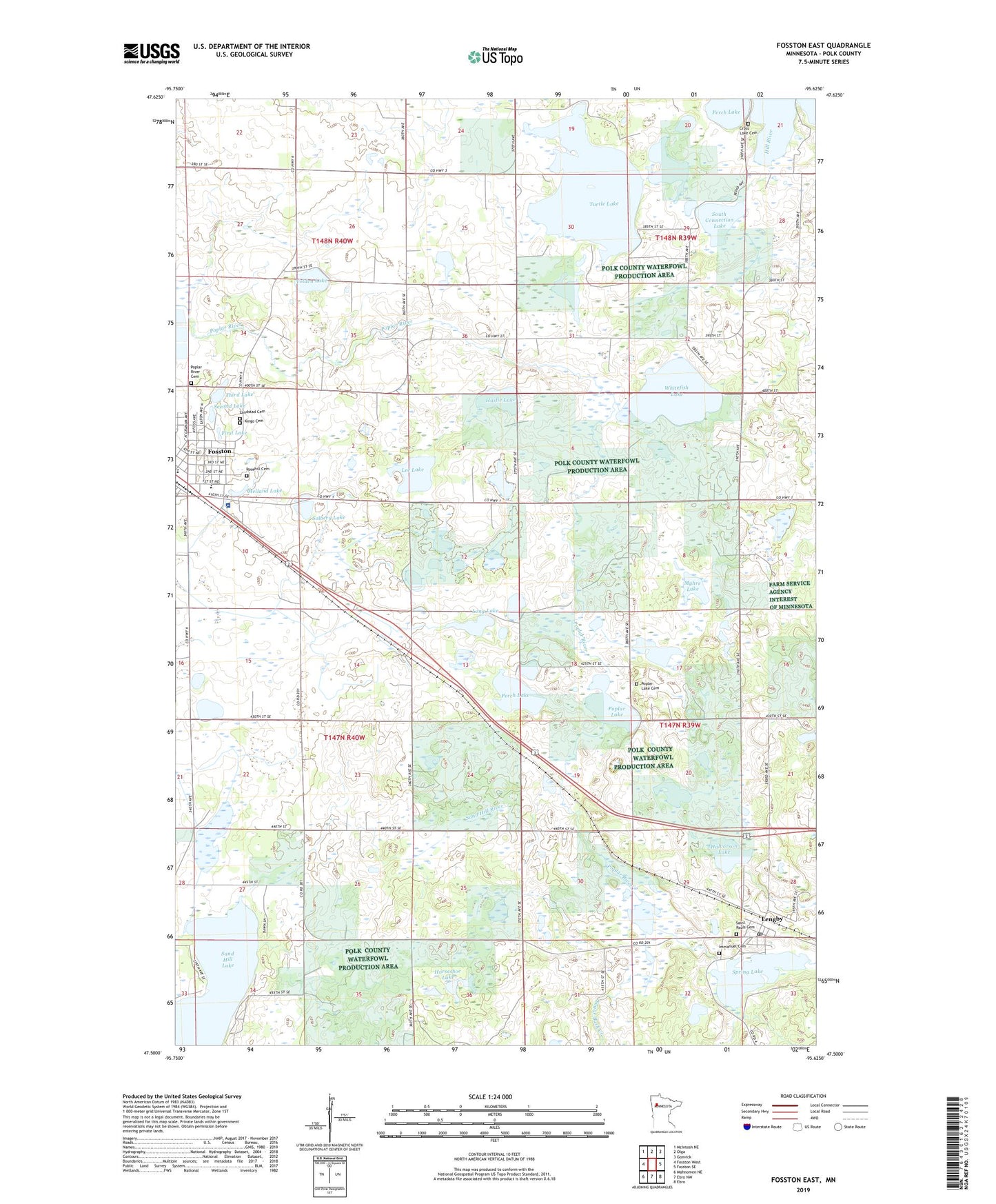 Fosston East Minnesota US Topo Map Image