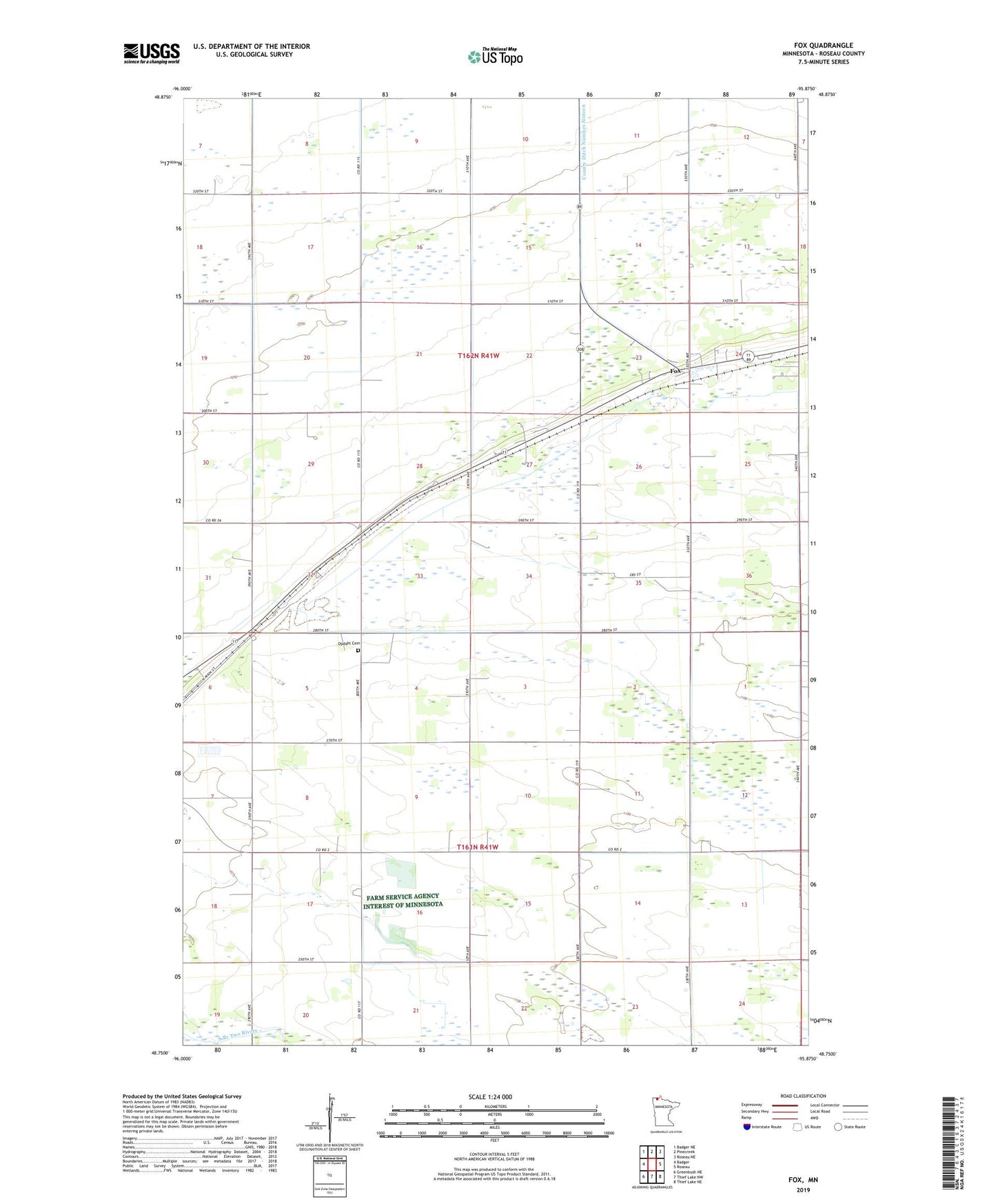 Fox Minnesota US Topo Map Image