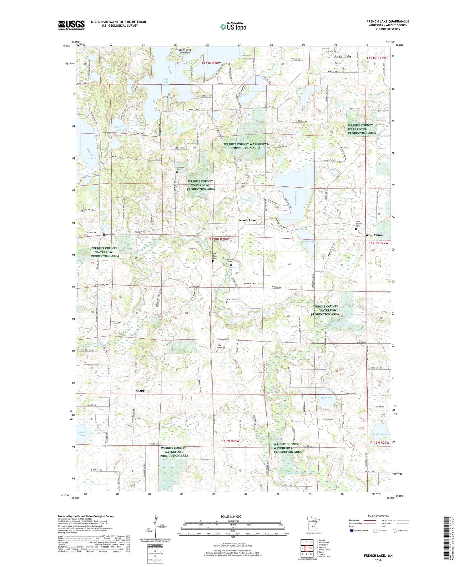 French Lake Minnesota US Topo Map Image