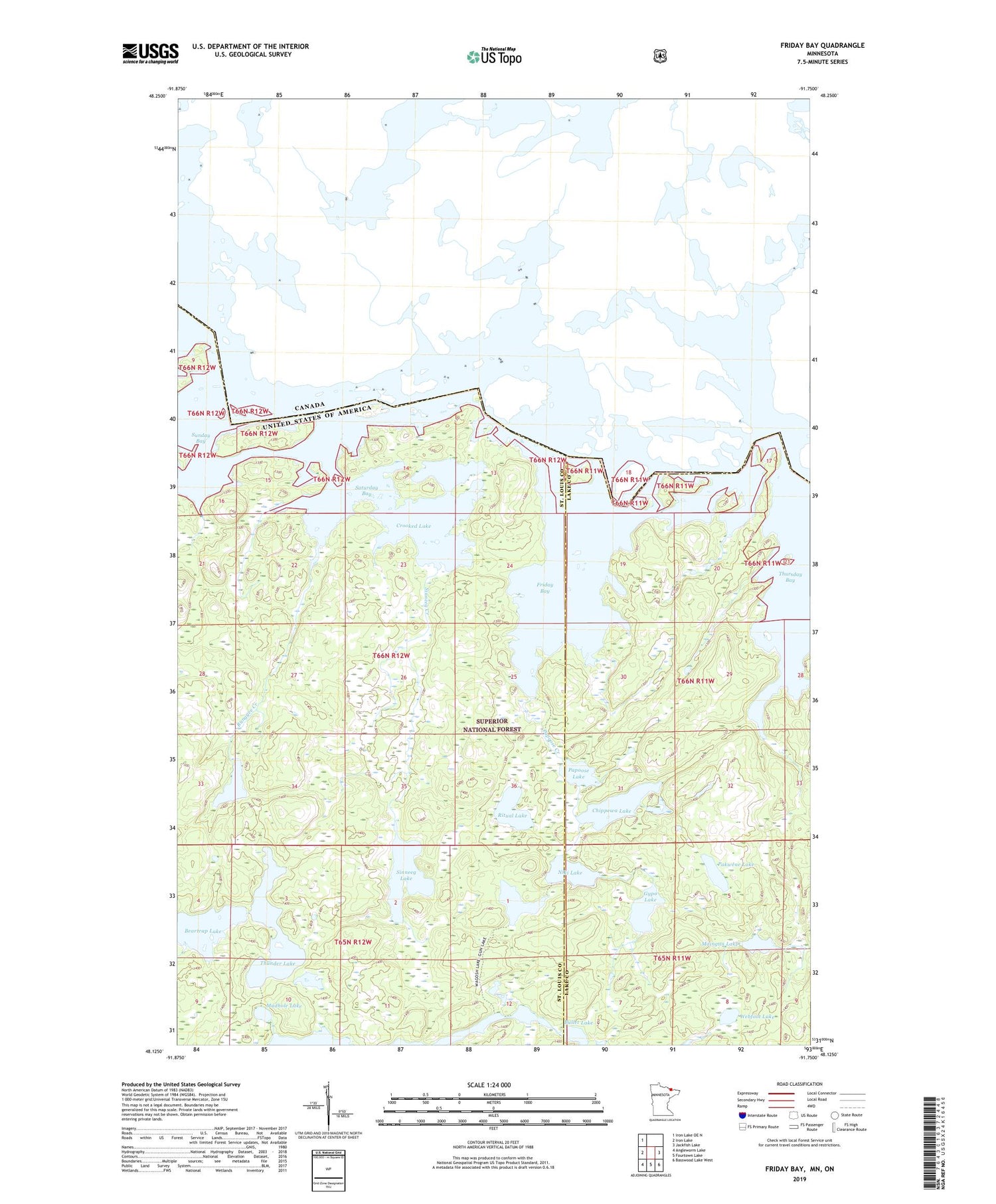 Friday Bay Minnesota US Topo Map Image