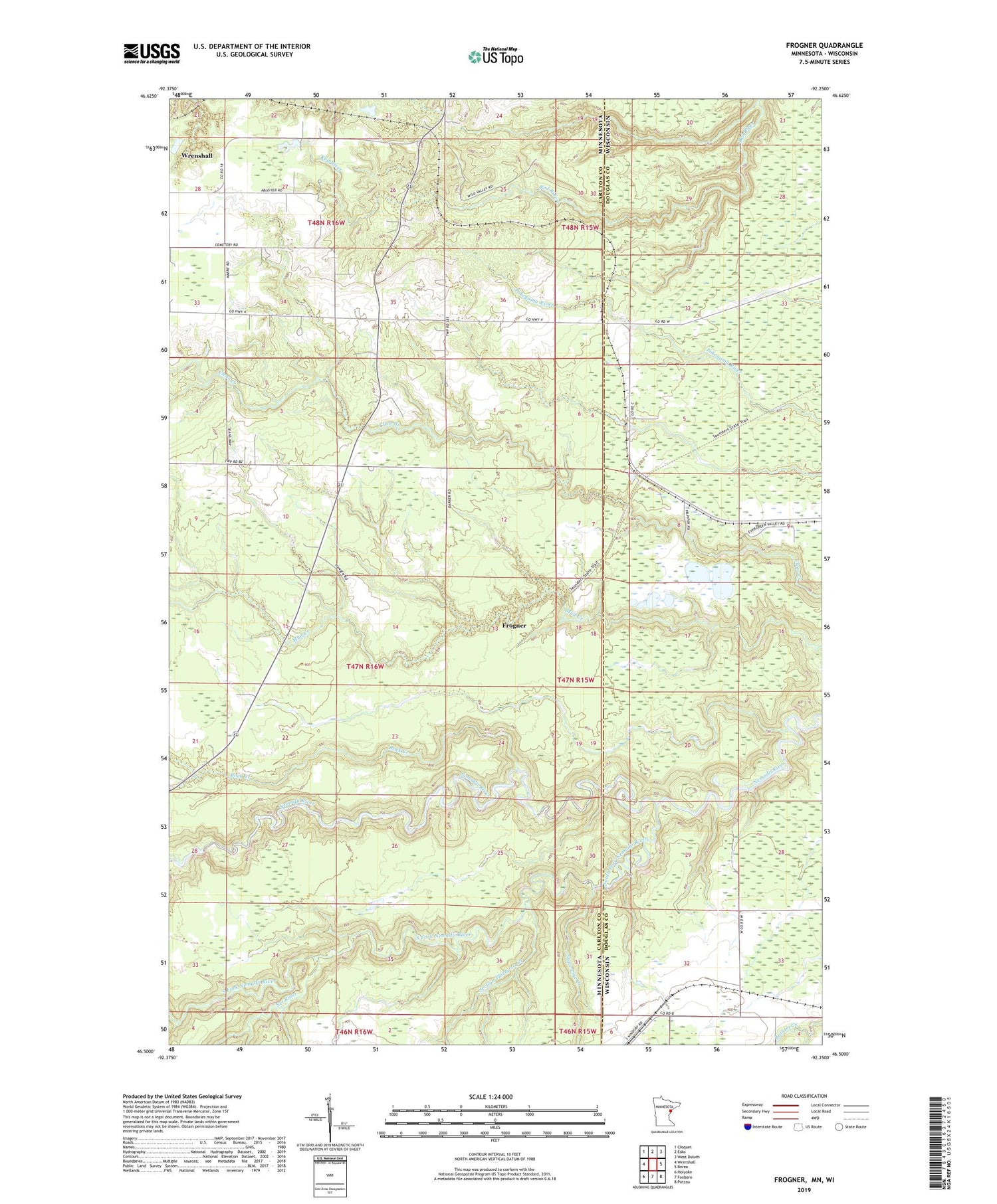 Frogner Minnesota US Topo Map Image