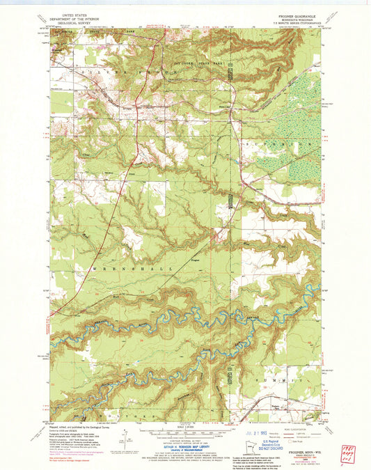 Classic USGS Frogner Minnesota 7.5'x7.5' Topo Map Image