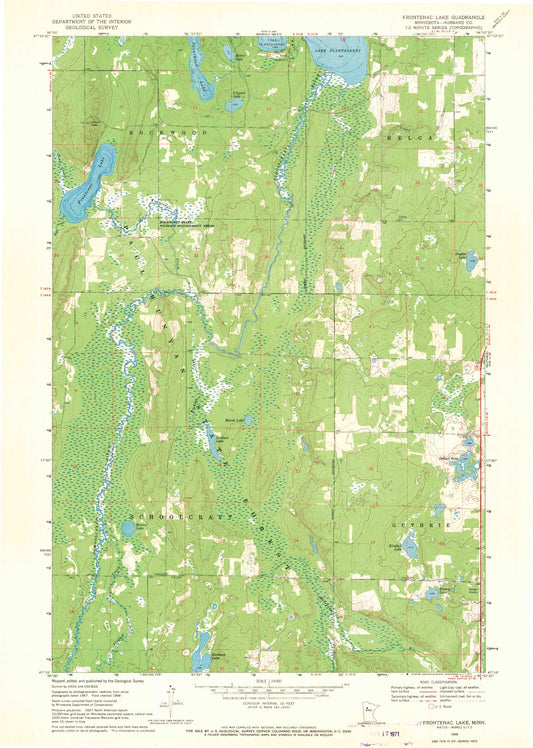 Classic USGS Frontenac Lake Minnesota 7.5'x7.5' Topo Map Image