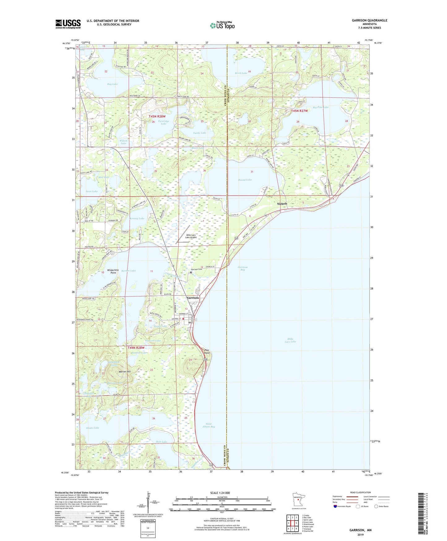 Garrison Minnesota US Topo Map Image