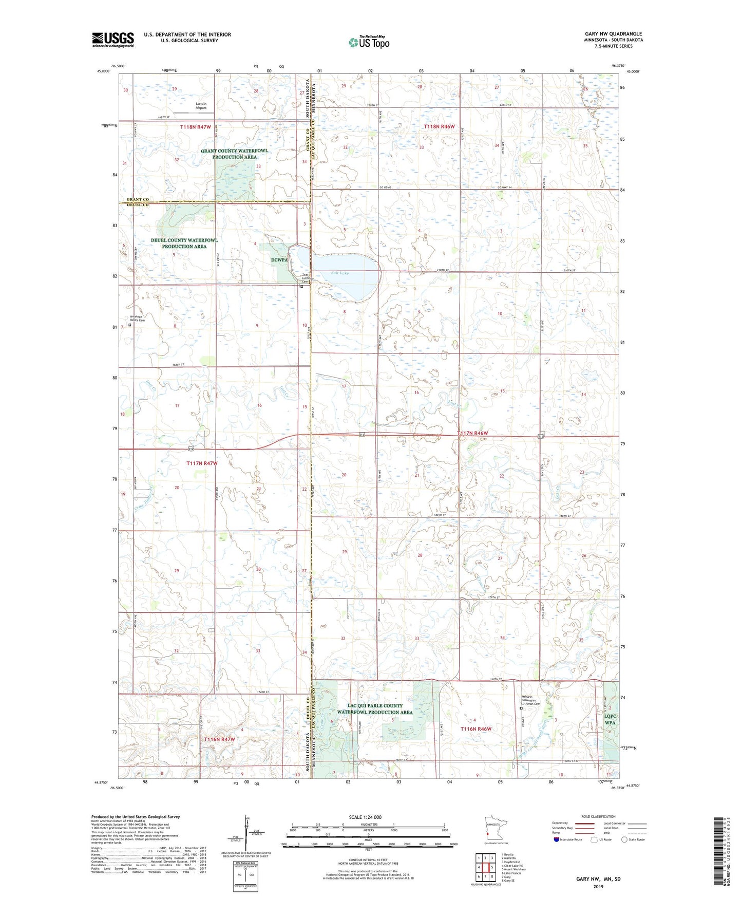 Gary NW Minnesota US Topo Map Image