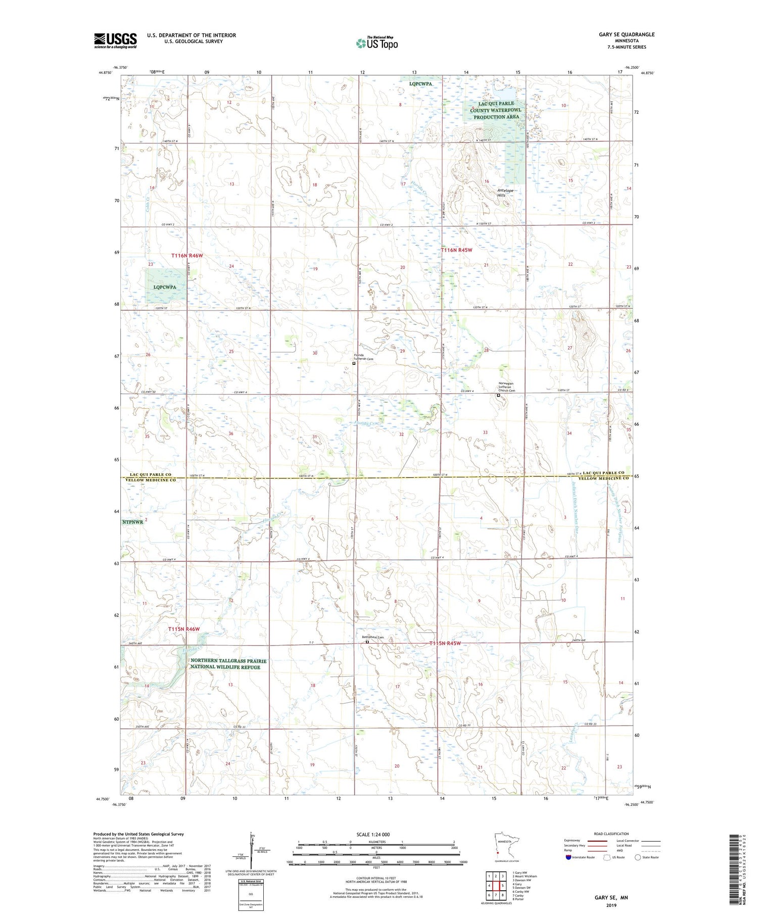 Gary SE Minnesota US Topo Map Image