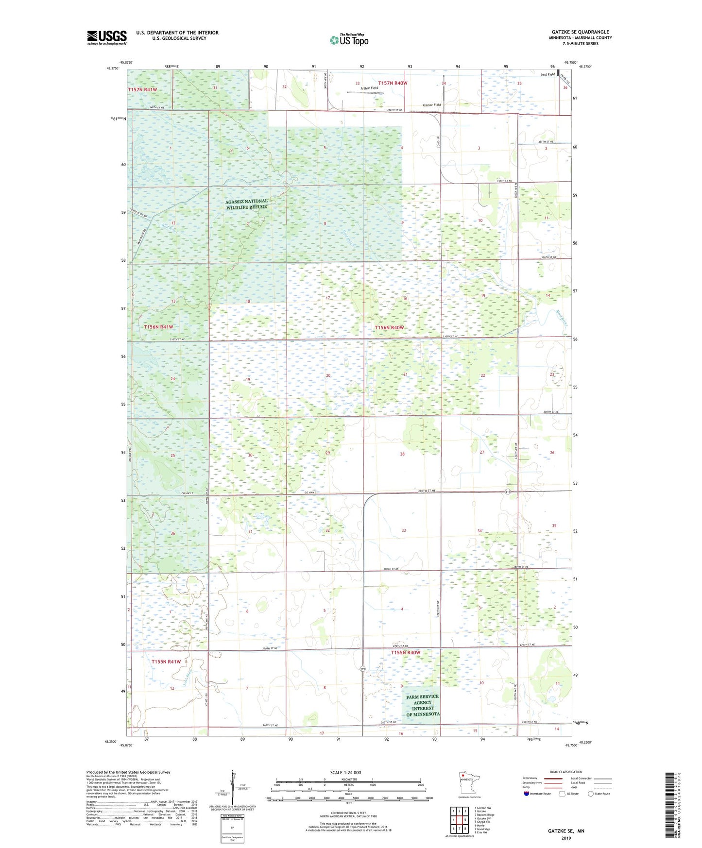 Gatzke SE Minnesota US Topo Map Image