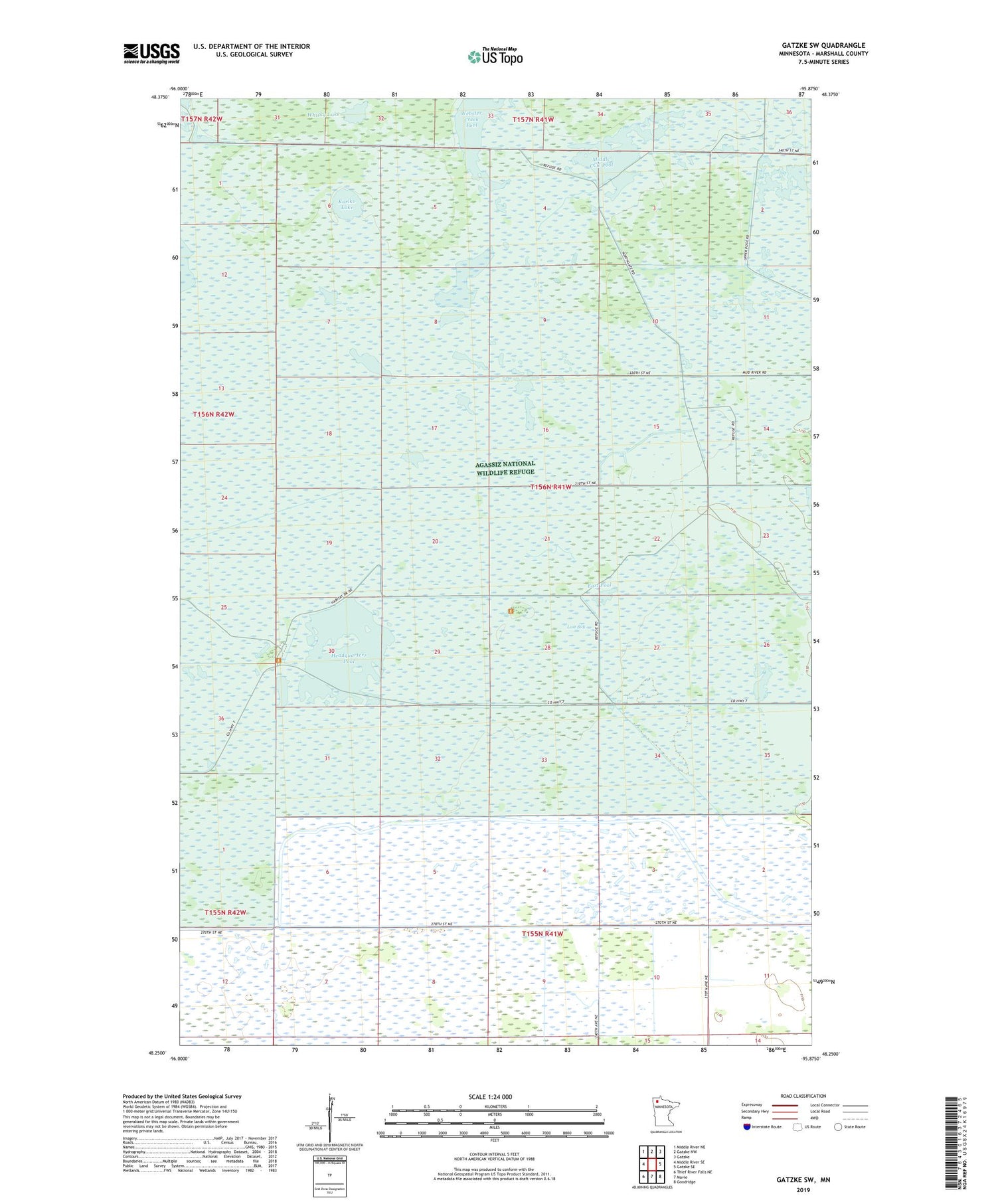 Gatzke SW Minnesota US Topo Map Image