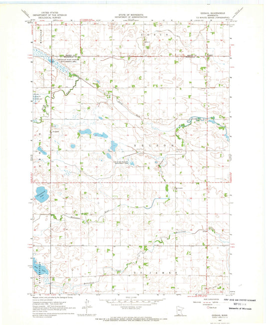 Classic USGS Godahl Minnesota 7.5'x7.5' Topo Map Image