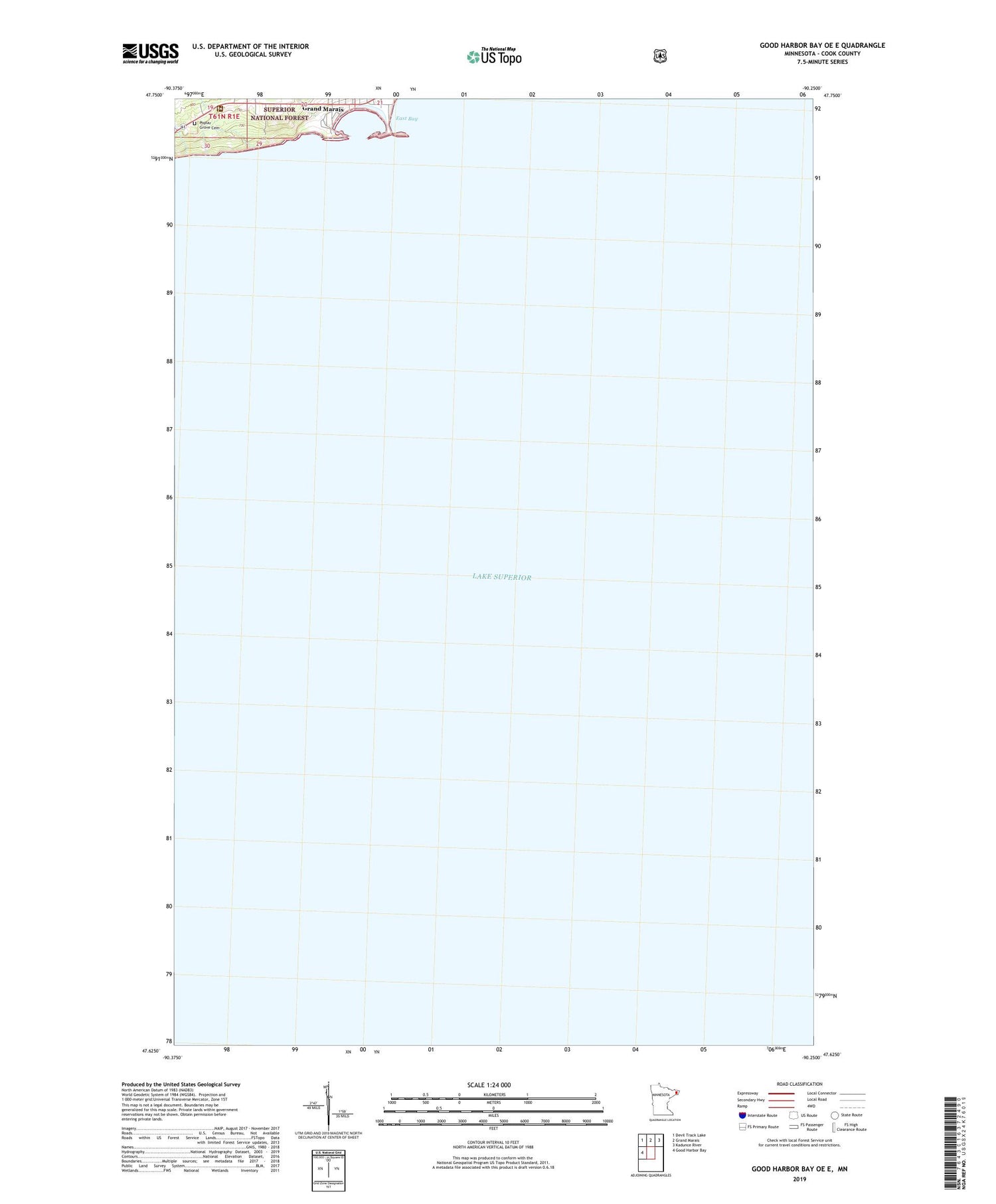 Good Harbor Bay OE E Minnesota US Topo Map Image