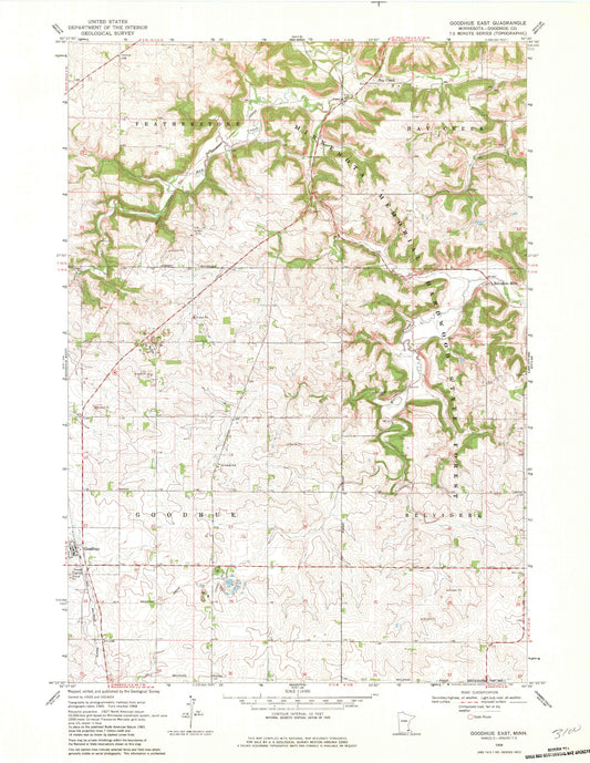 Classic USGS Goodhue East Minnesota 7.5'x7.5' Topo Map Image