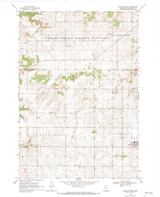 Classic USGS Goodhue West Minnesota 7.5'x7.5' Topo Map Image