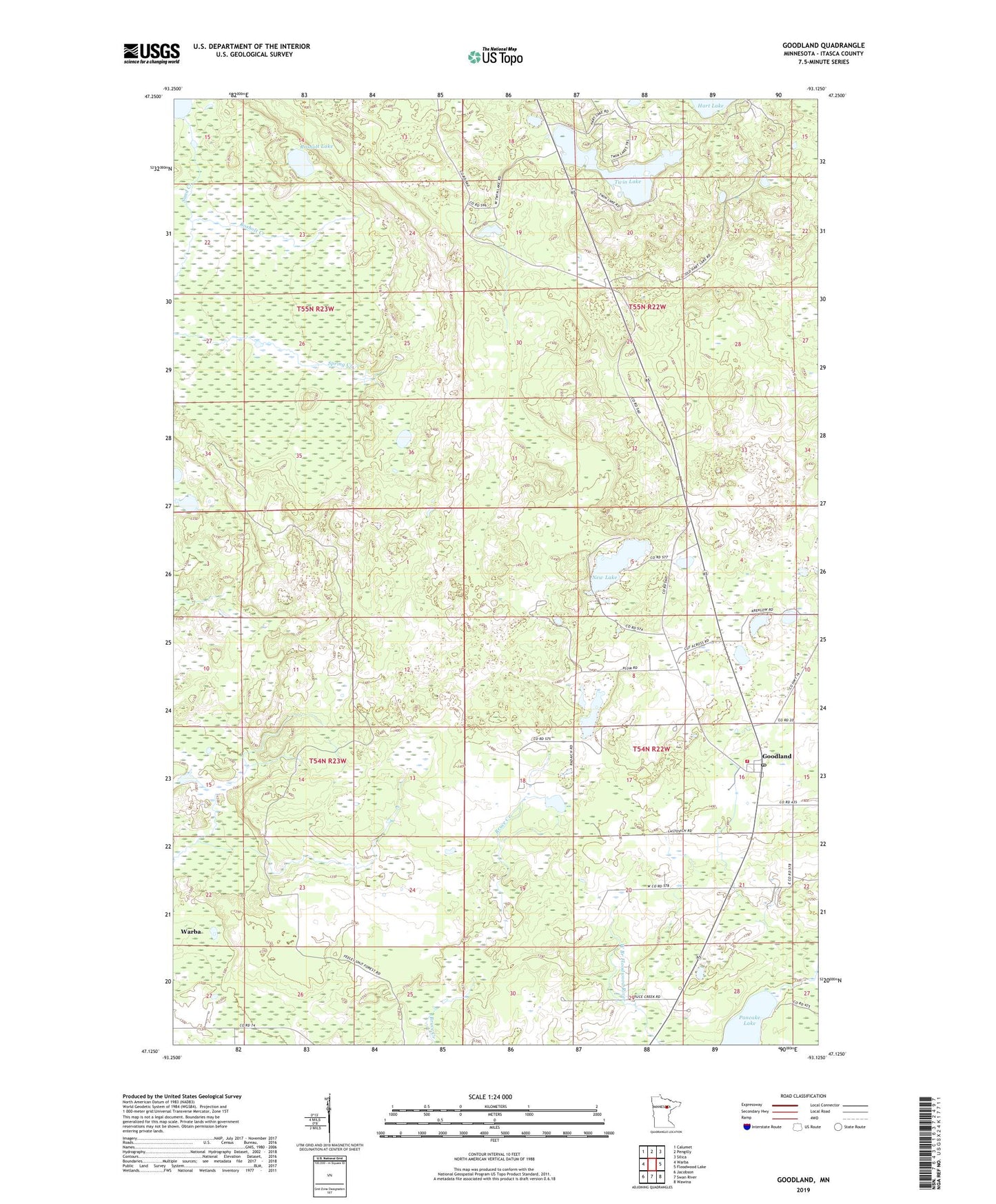 Goodland Minnesota US Topo Map Image