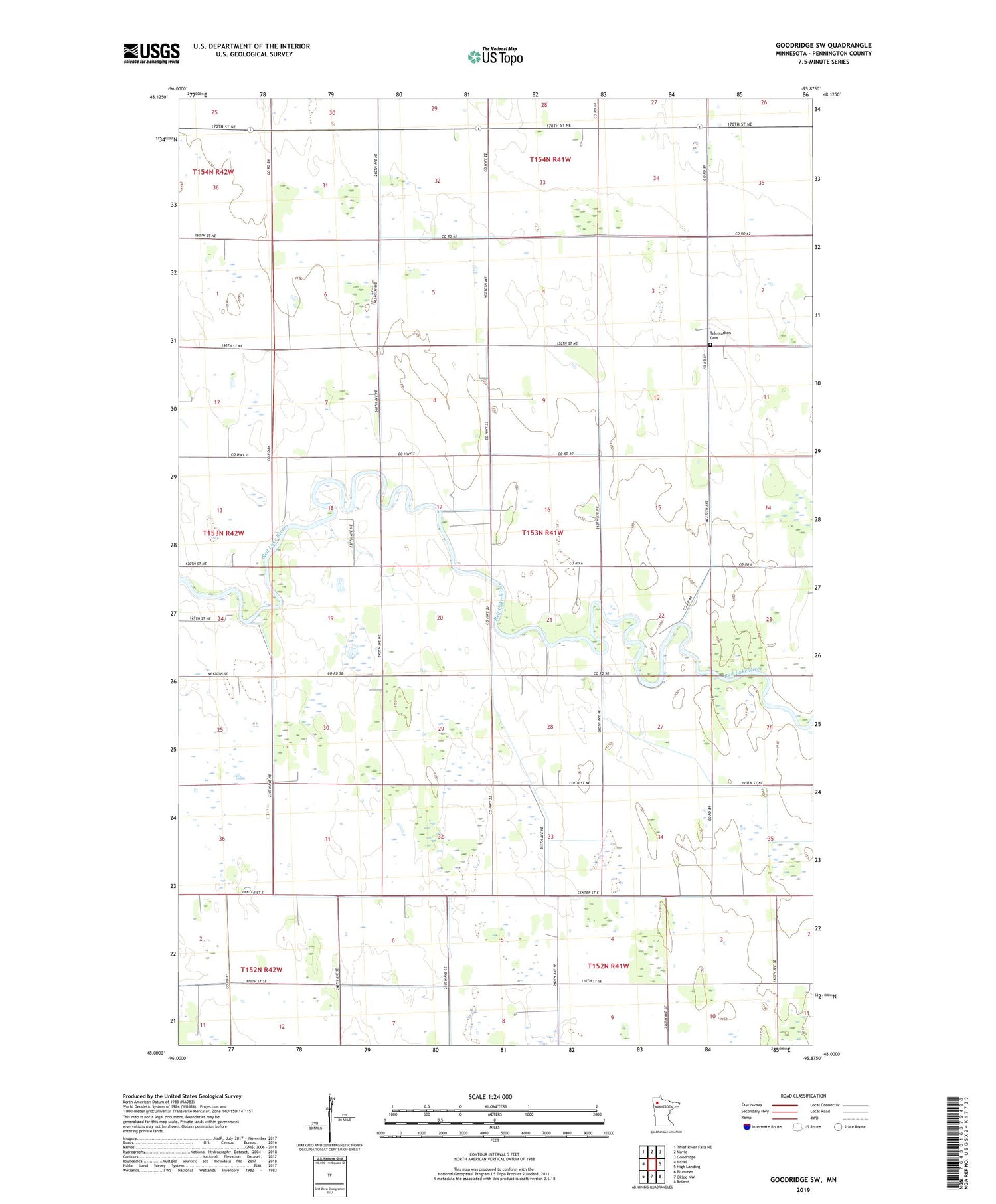 Goodridge SW Minnesota US Topo Map Image