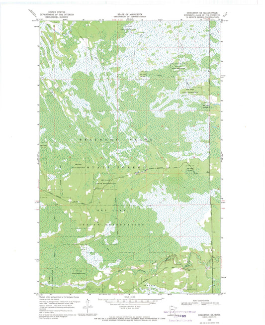 Classic USGS Graceton SE Minnesota 7.5'x7.5' Topo Map Image
