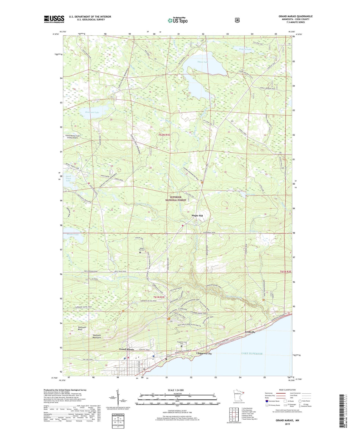Grand Marais Minnesota US Topo Map Image