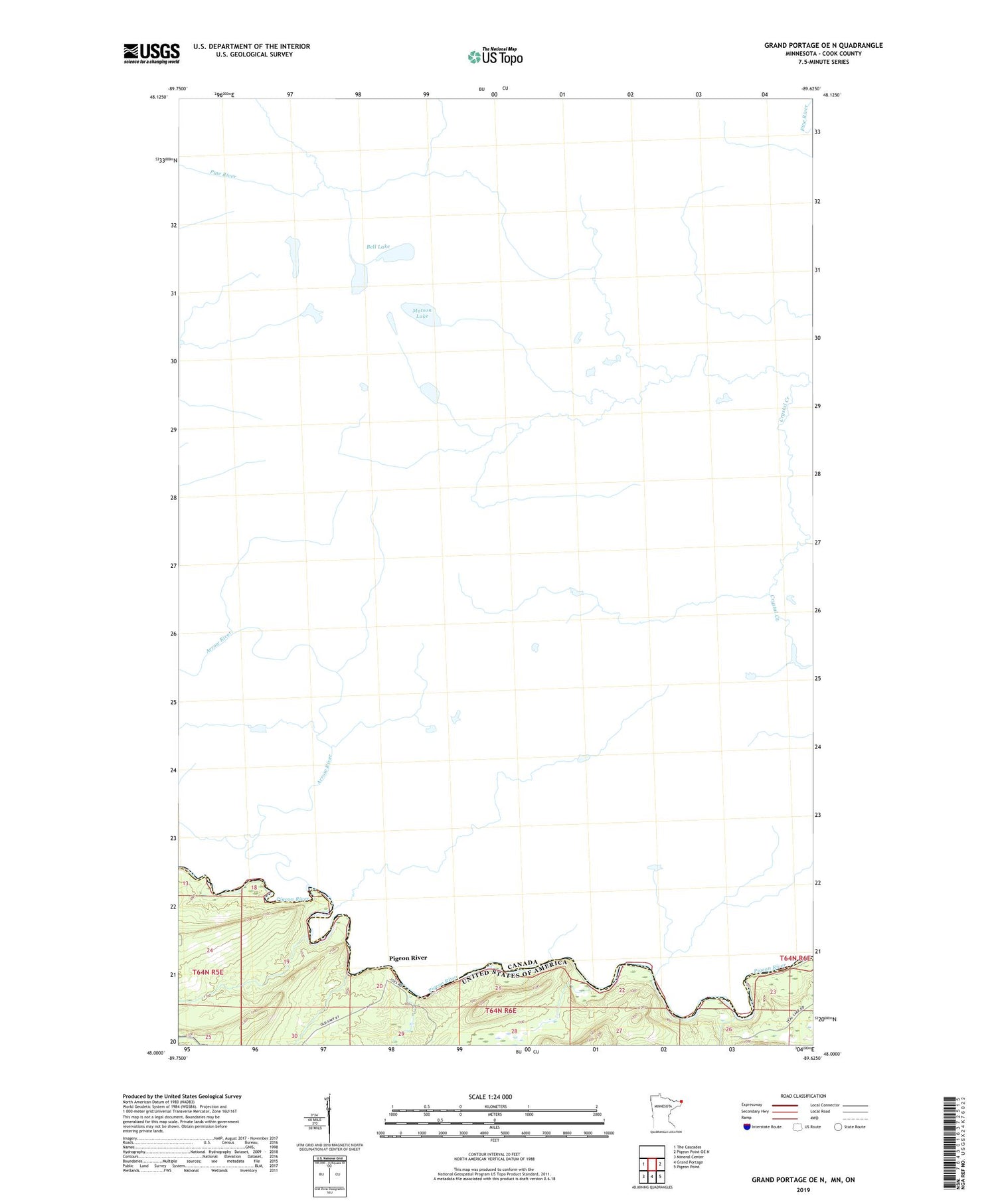 Grand Portage OE N Minnesota US Topo Map Image