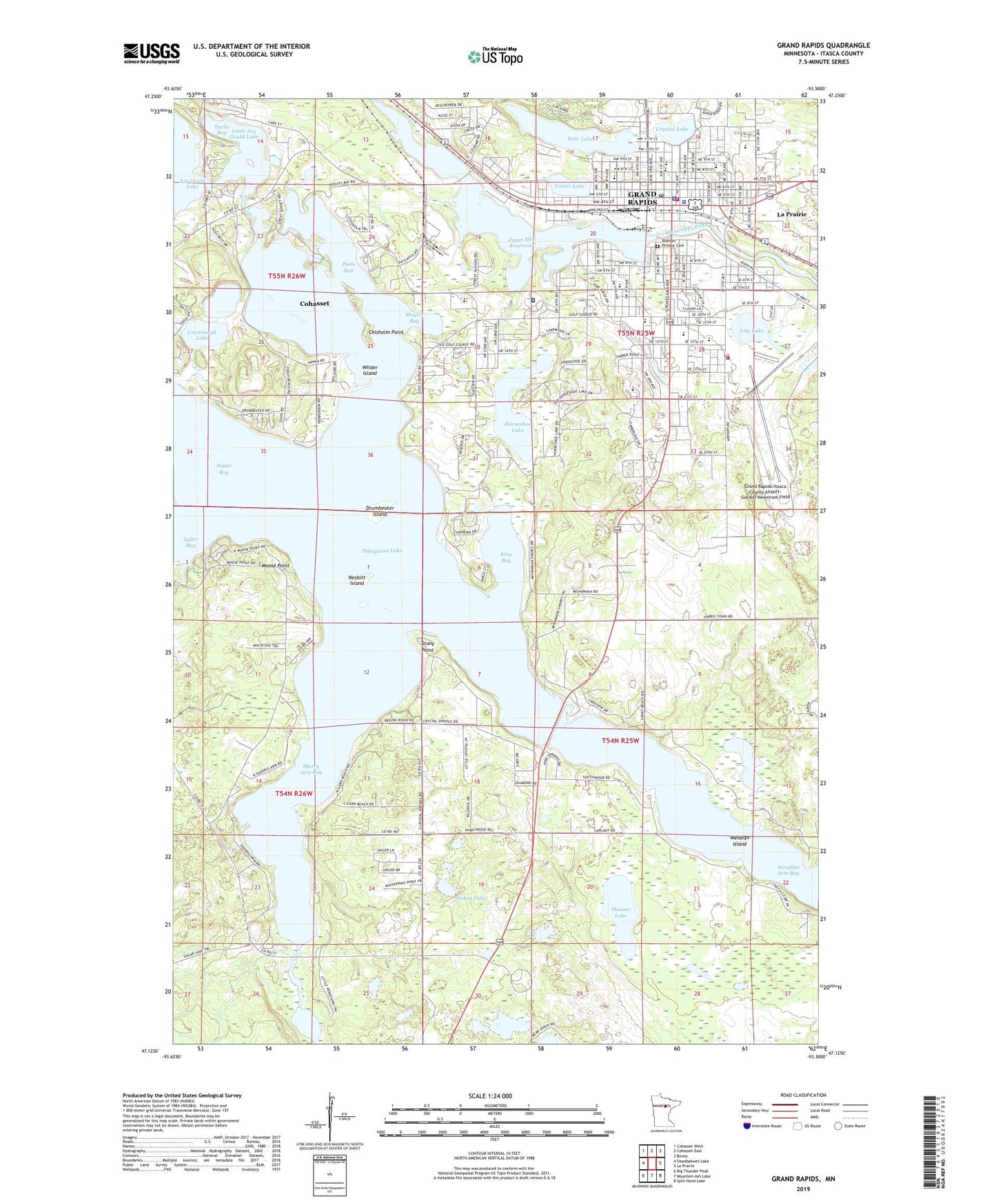 Grand Rapids Minnesota US Topo Map Image