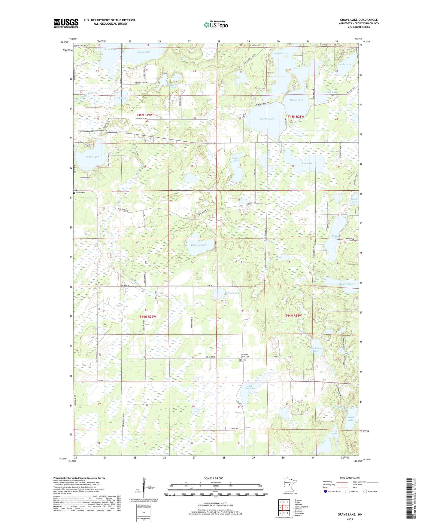 Grave Lake Minnesota US Topo Map Image