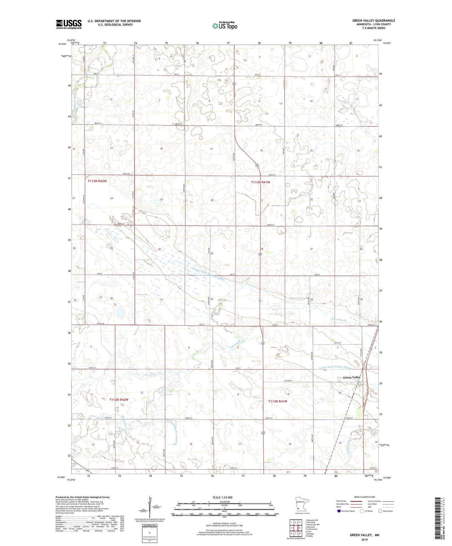 Green Valley Minnesota US Topo Map Image