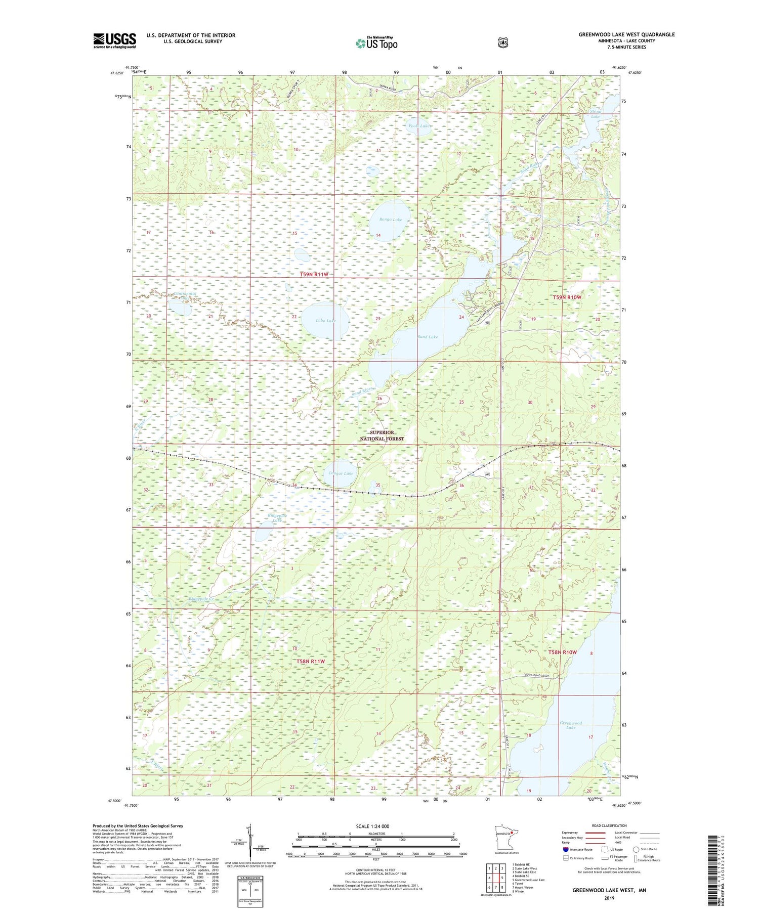 Greenwood Lake West Minnesota US Topo Map Image