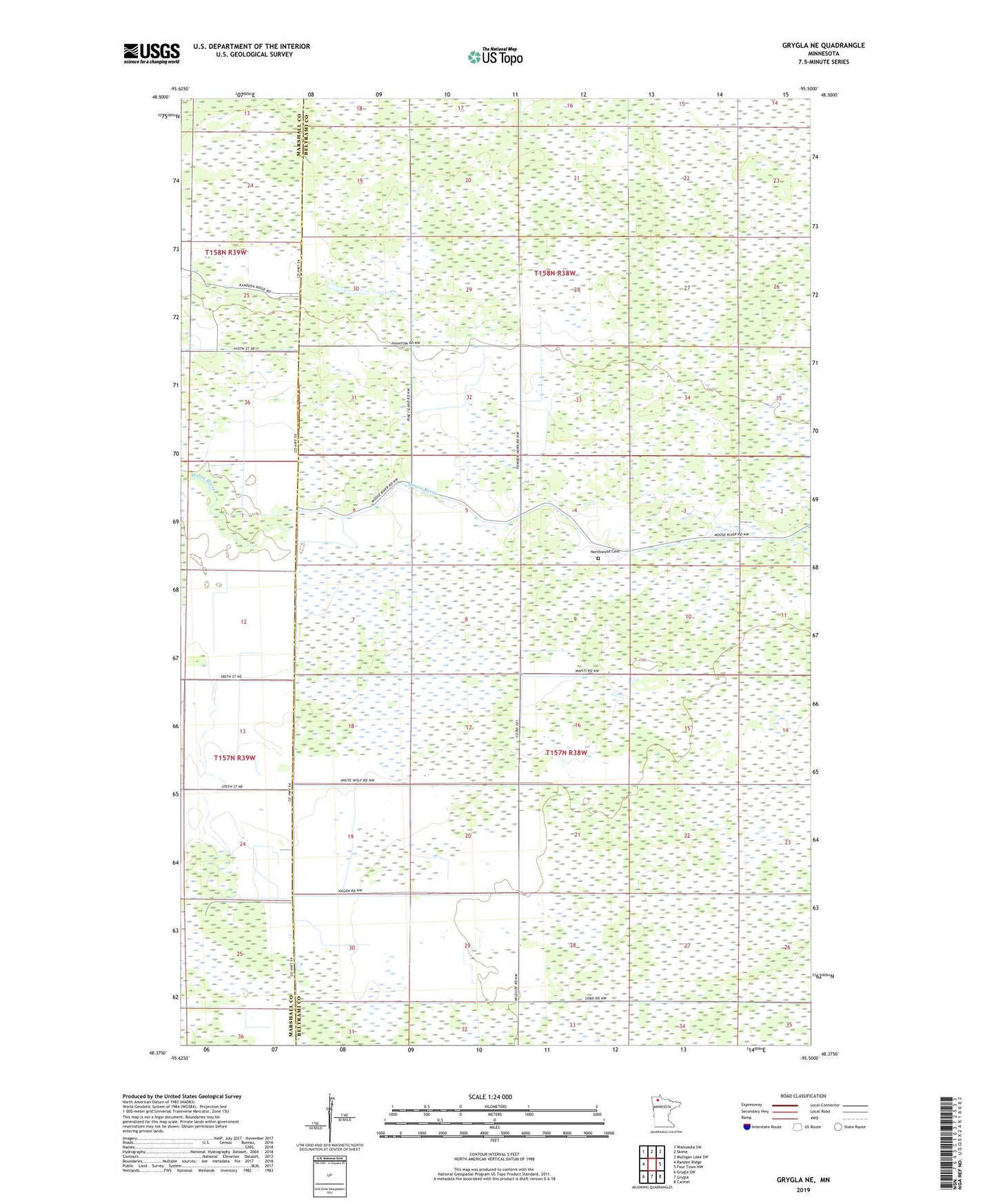 Grygla NE Minnesota US Topo Map Image